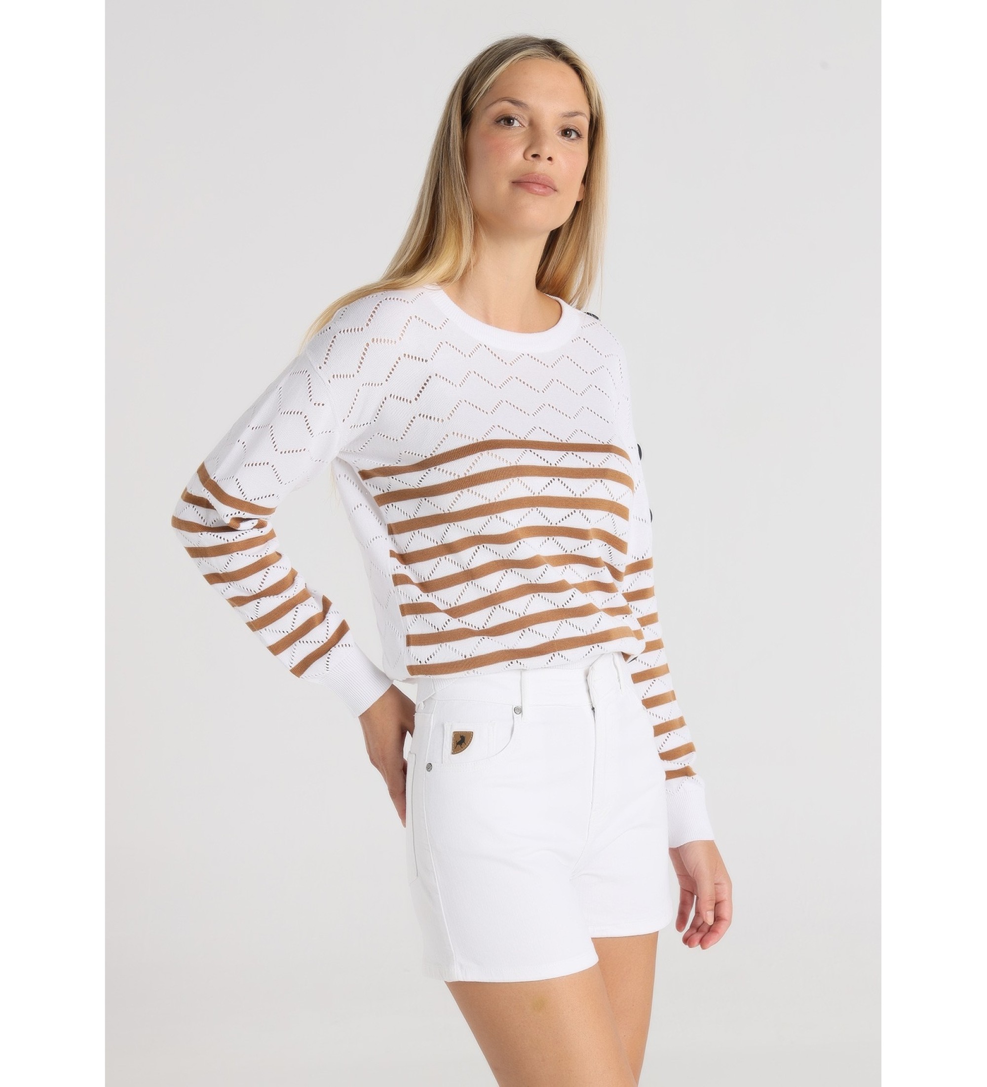 Lois Jeans Short tejano  Cinco bolsillos blanco