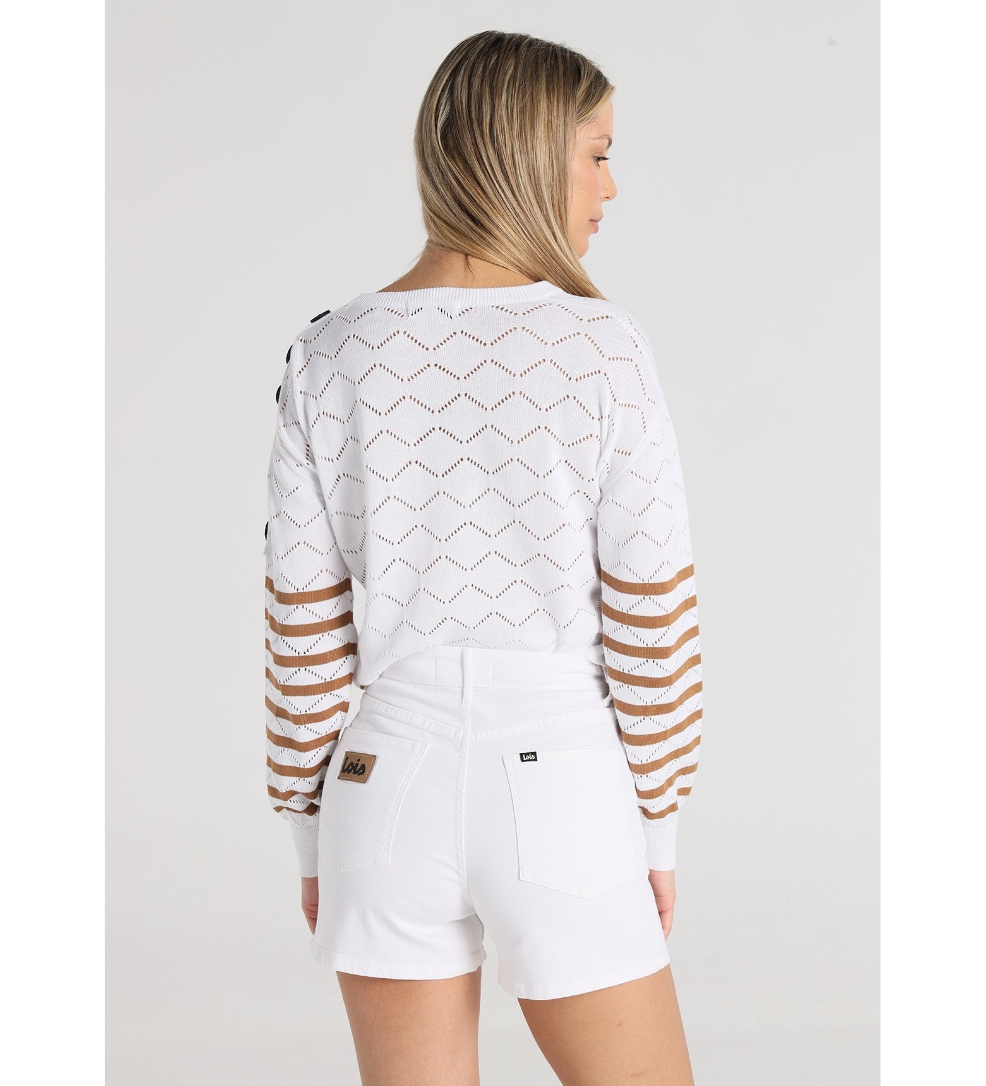 Lois Jeans Short tejano  Cinco bolsillos blanco