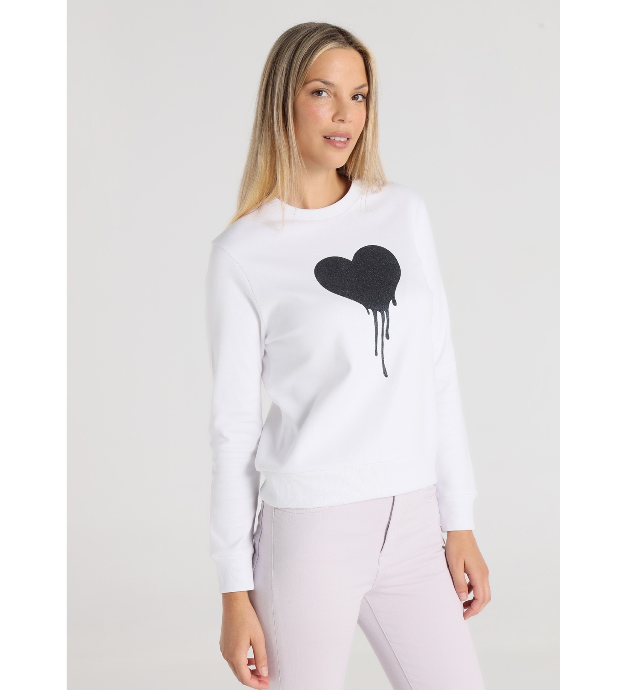 Lois Jeans Sweatshirt Heart Sugar White
