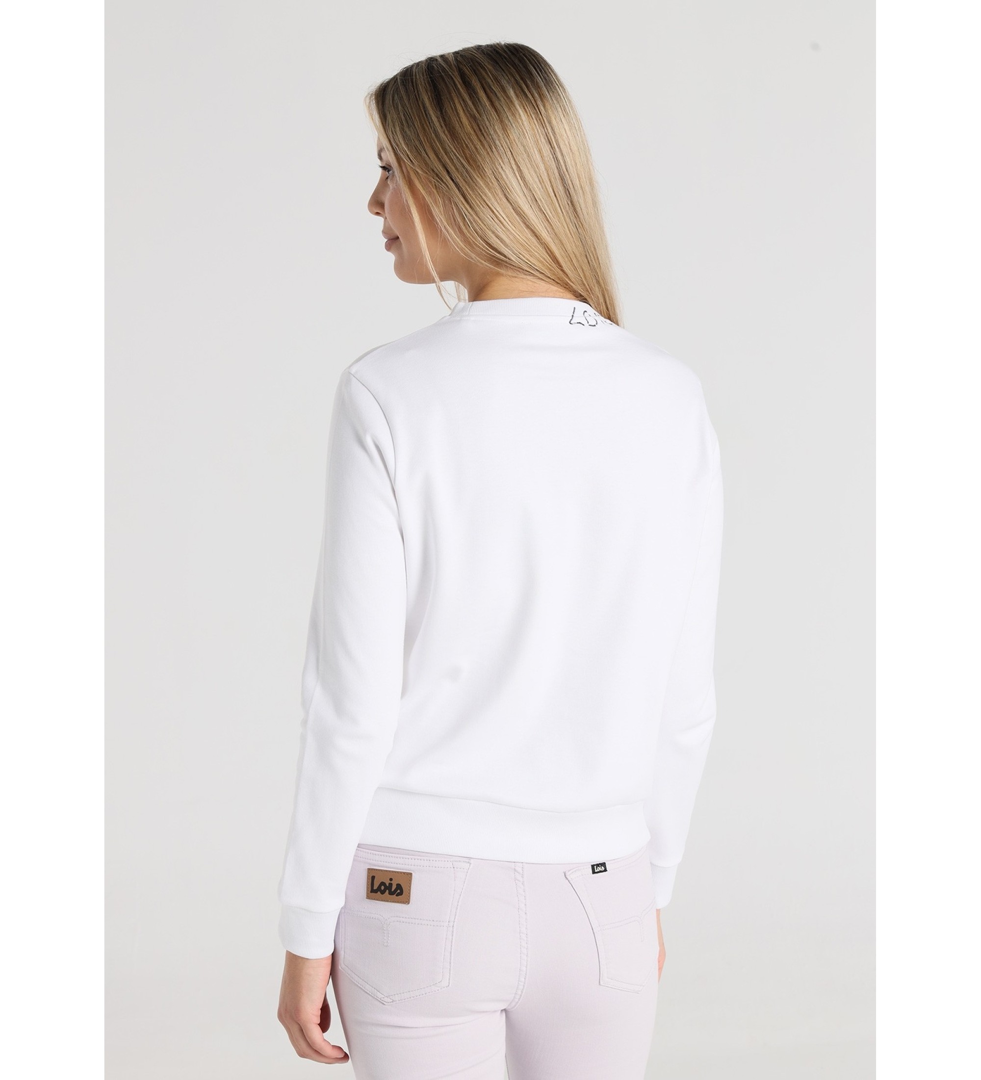 Lois Jeans Sweatshirt Heart Sugar White