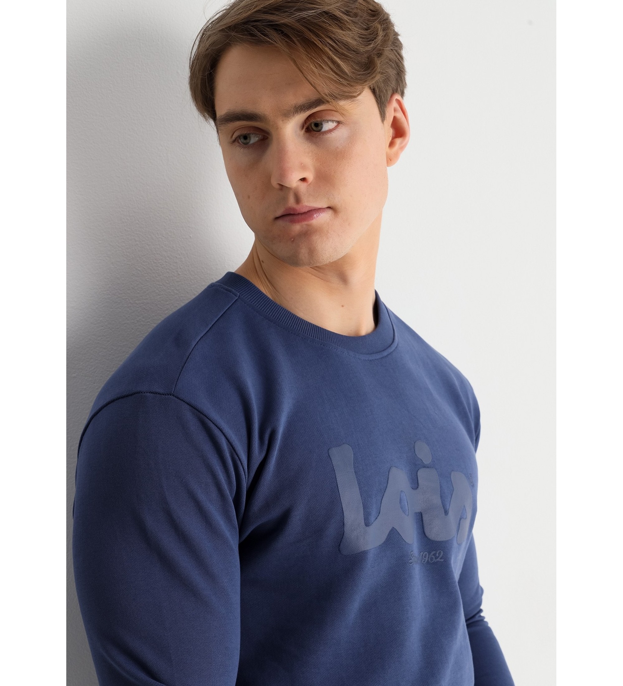 Lois Jeans Sweatshirt basique sans capuche imprimé bleu