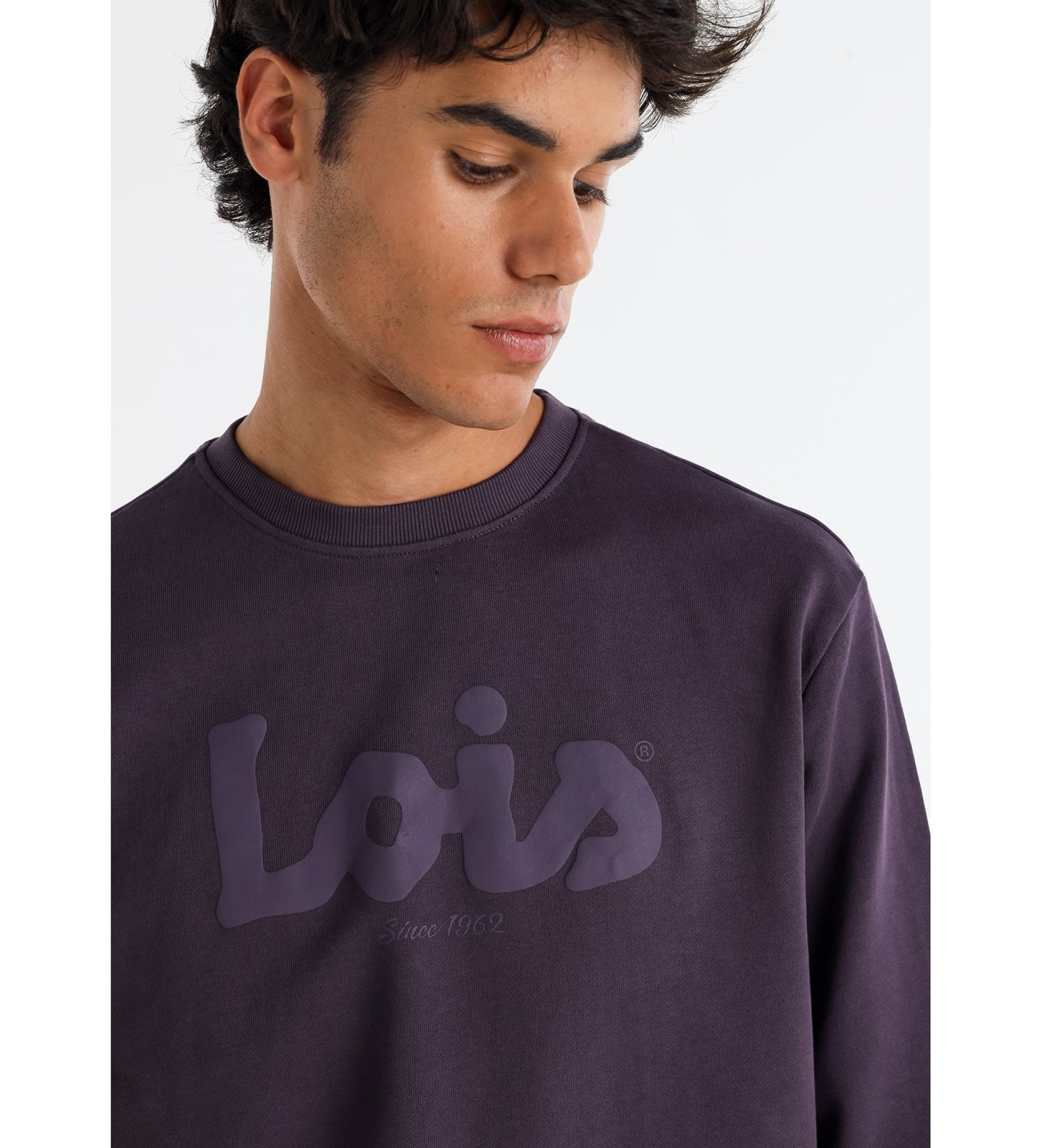 Lois Jeans Camisola básica com logótipo estampado lilás