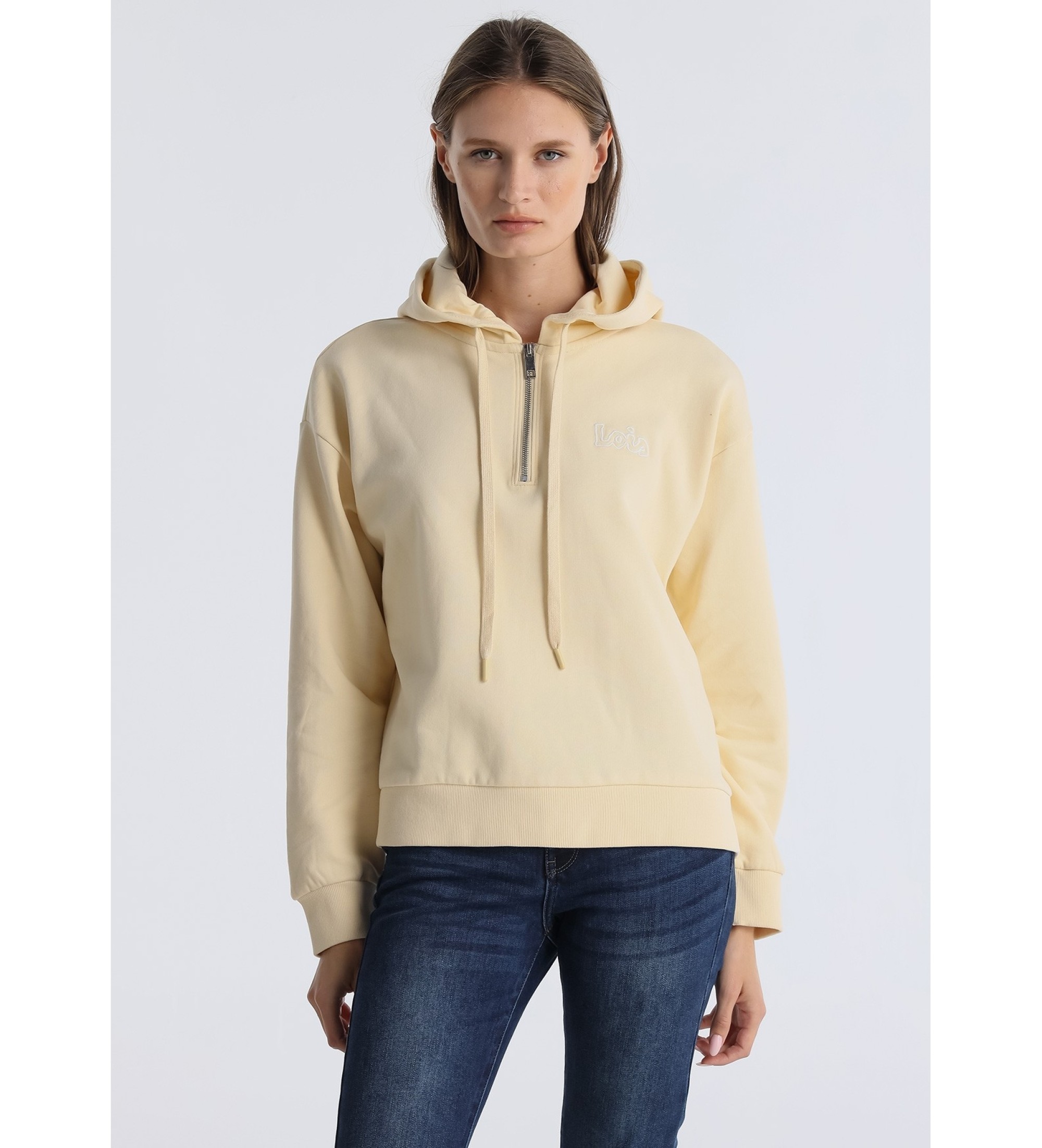 Lois Jeans Sandra Malek beige sweatshirt