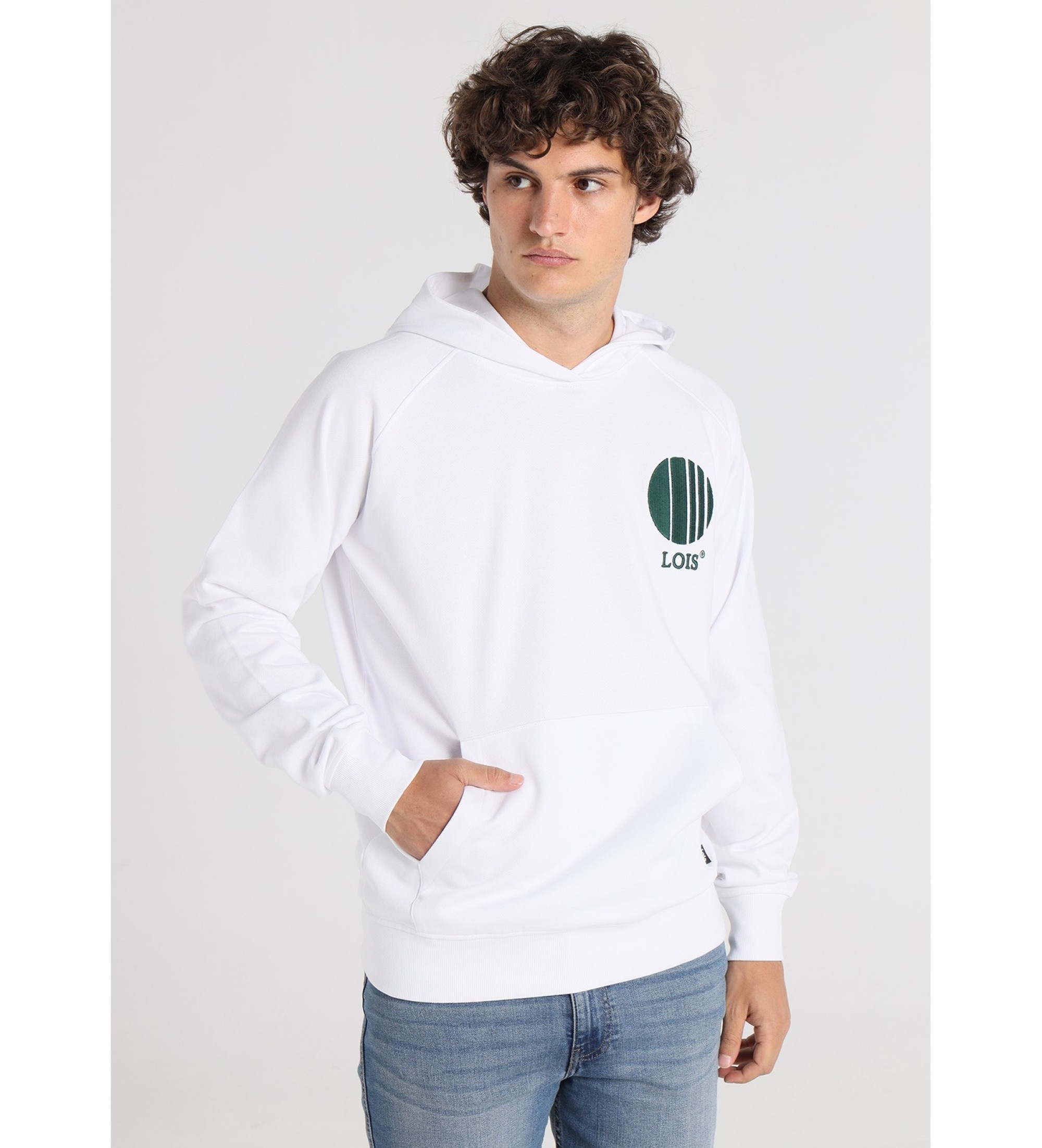 Lois Jeans Tennis Graphic Hoody Blanc