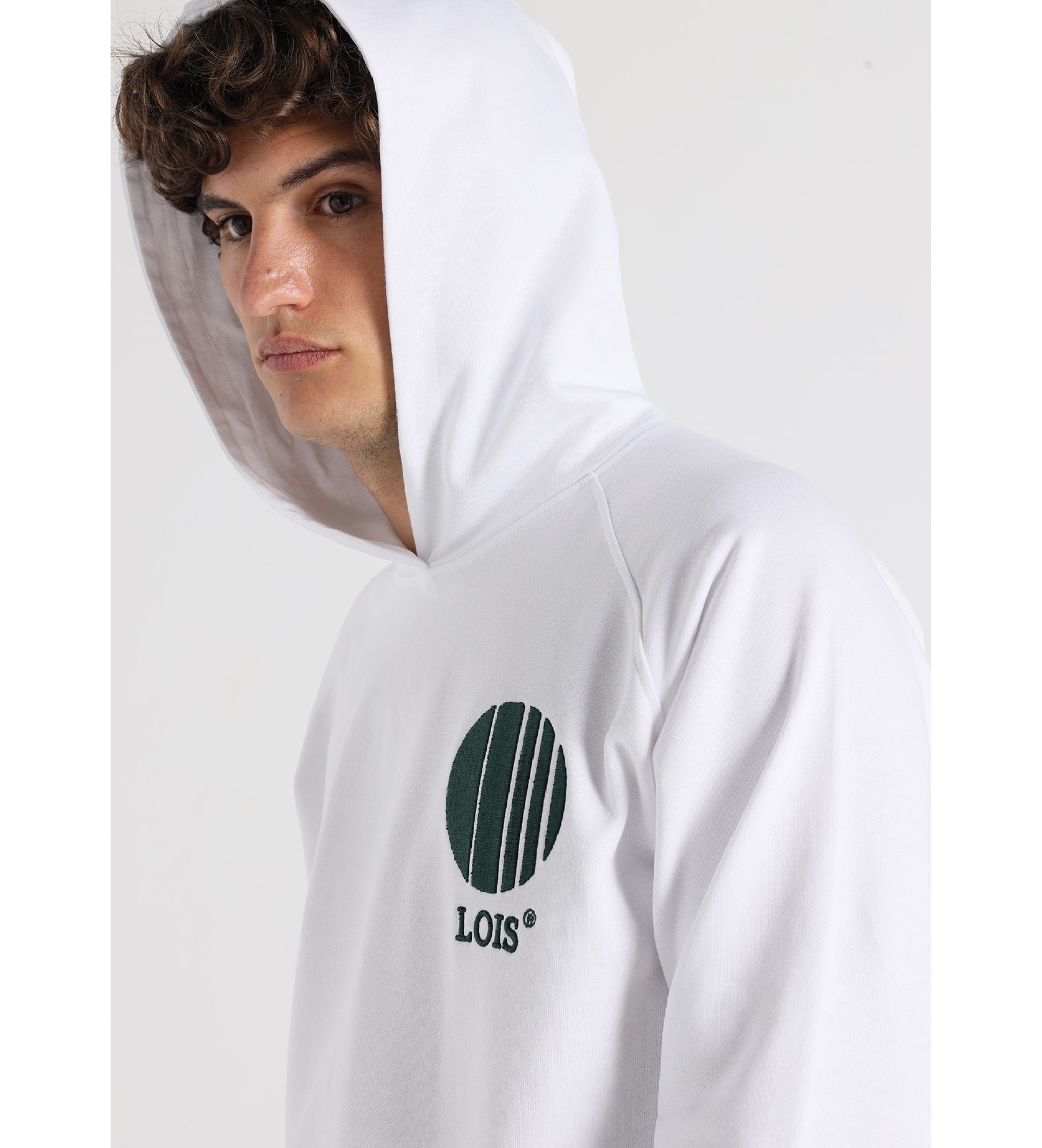 Lois Jeans Tennis Graphic Hoody Blanc
