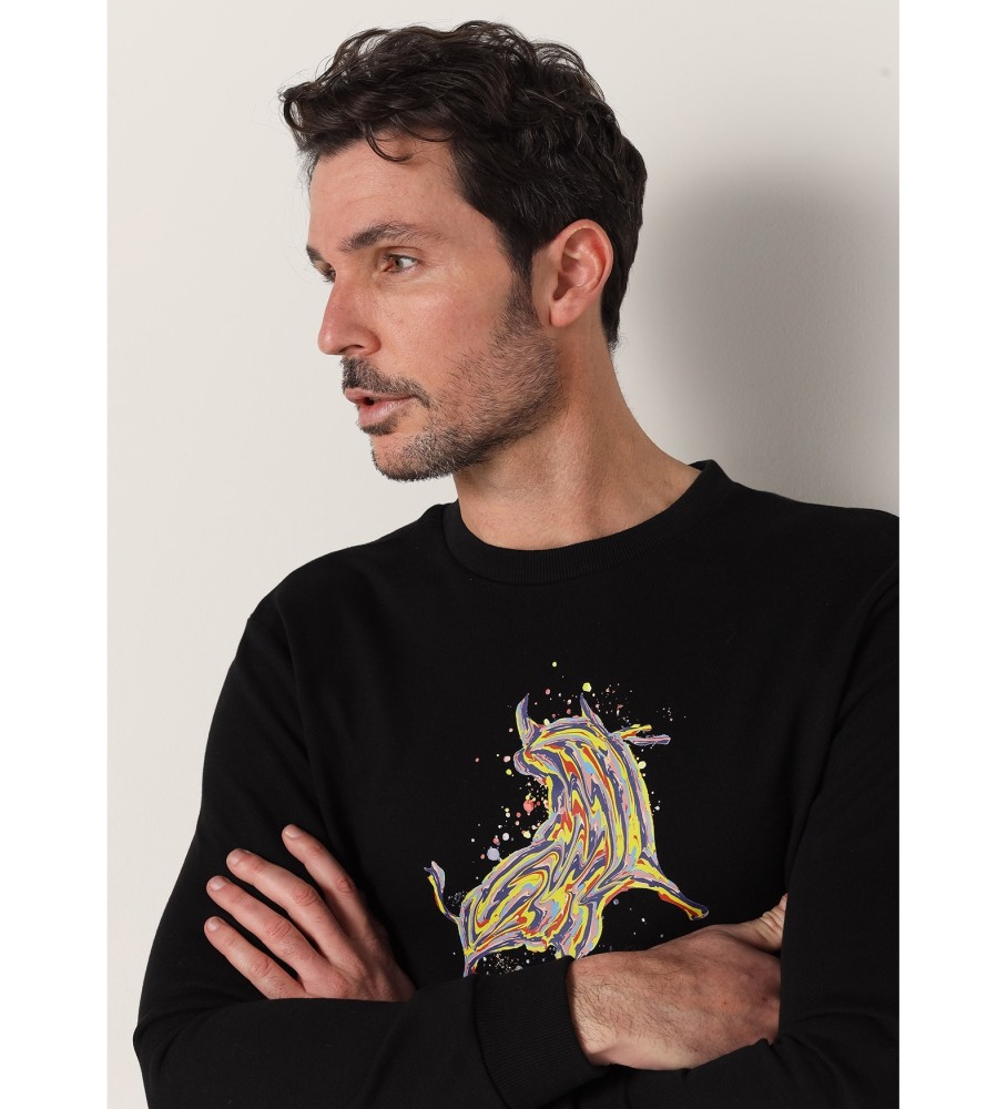 Lois Jeans Sweatshirt avec graphique de taureau noir