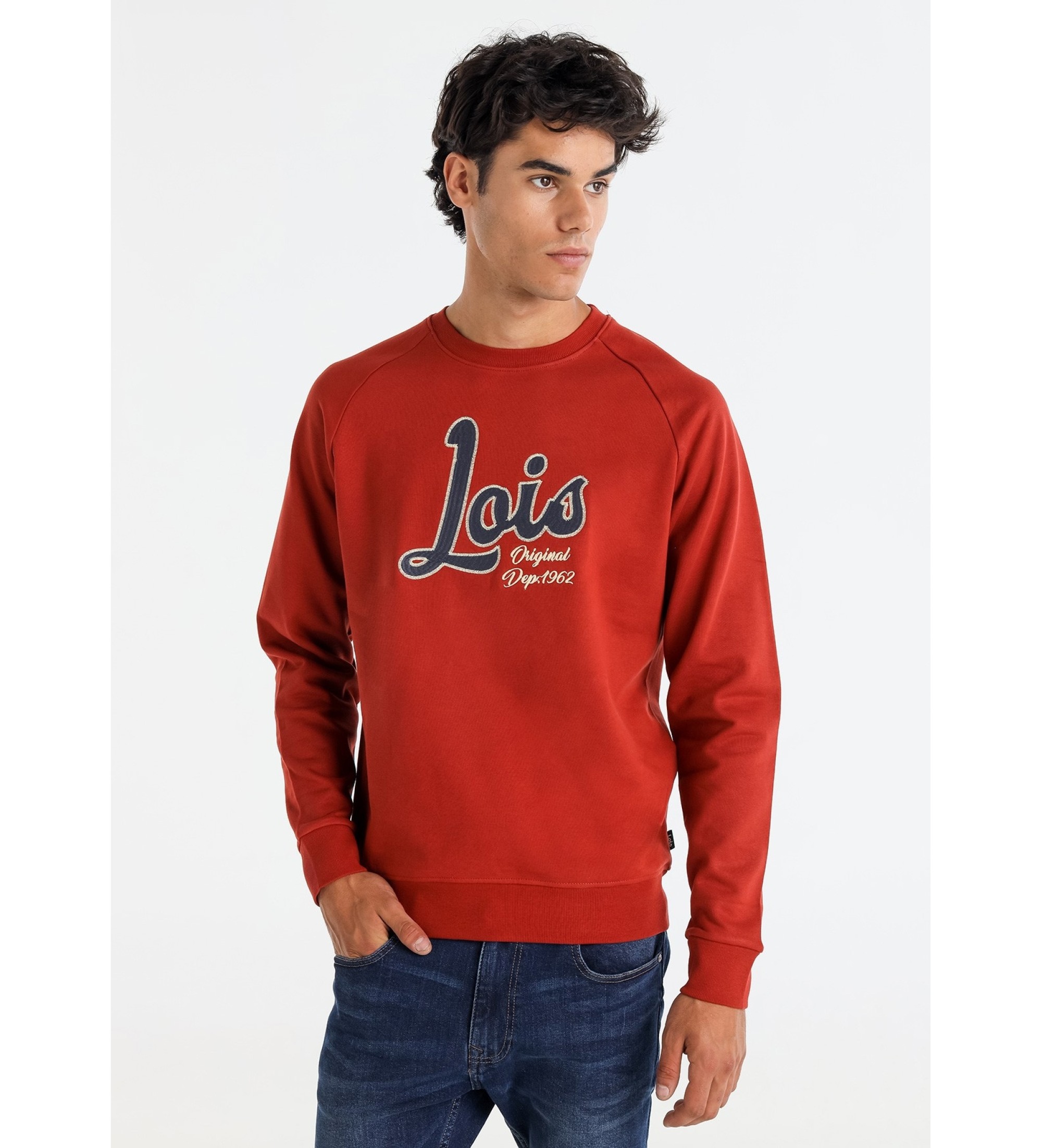Lois Jeans Rood vintage logo sweatshirt