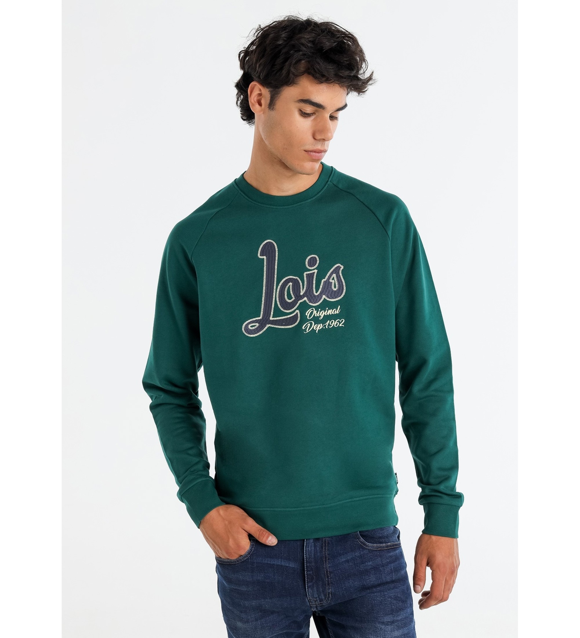 Lois Jeans Grn sweatshirt med vintage-logo