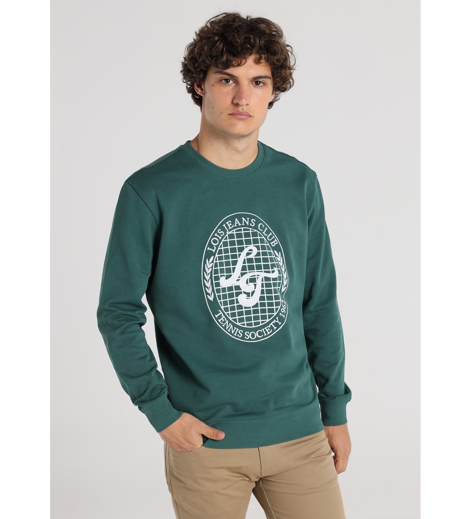 Lois Jeans Felpa con cappuccio grafica verde Elite