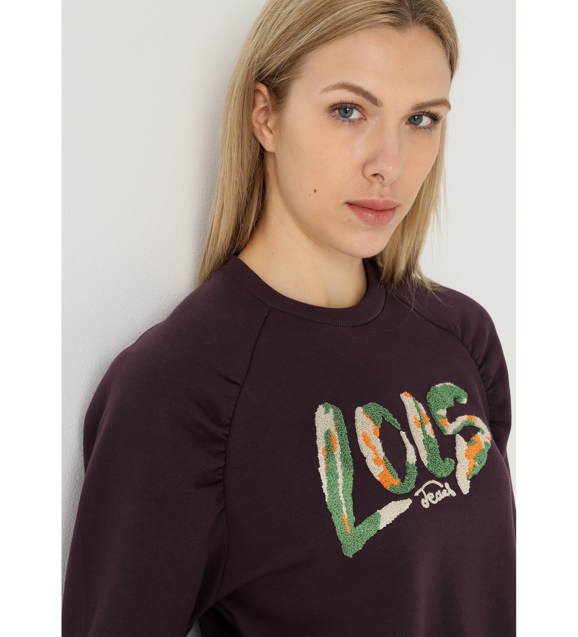 Lois Jeans Sudadera sin capucha con mangas raglan lila
