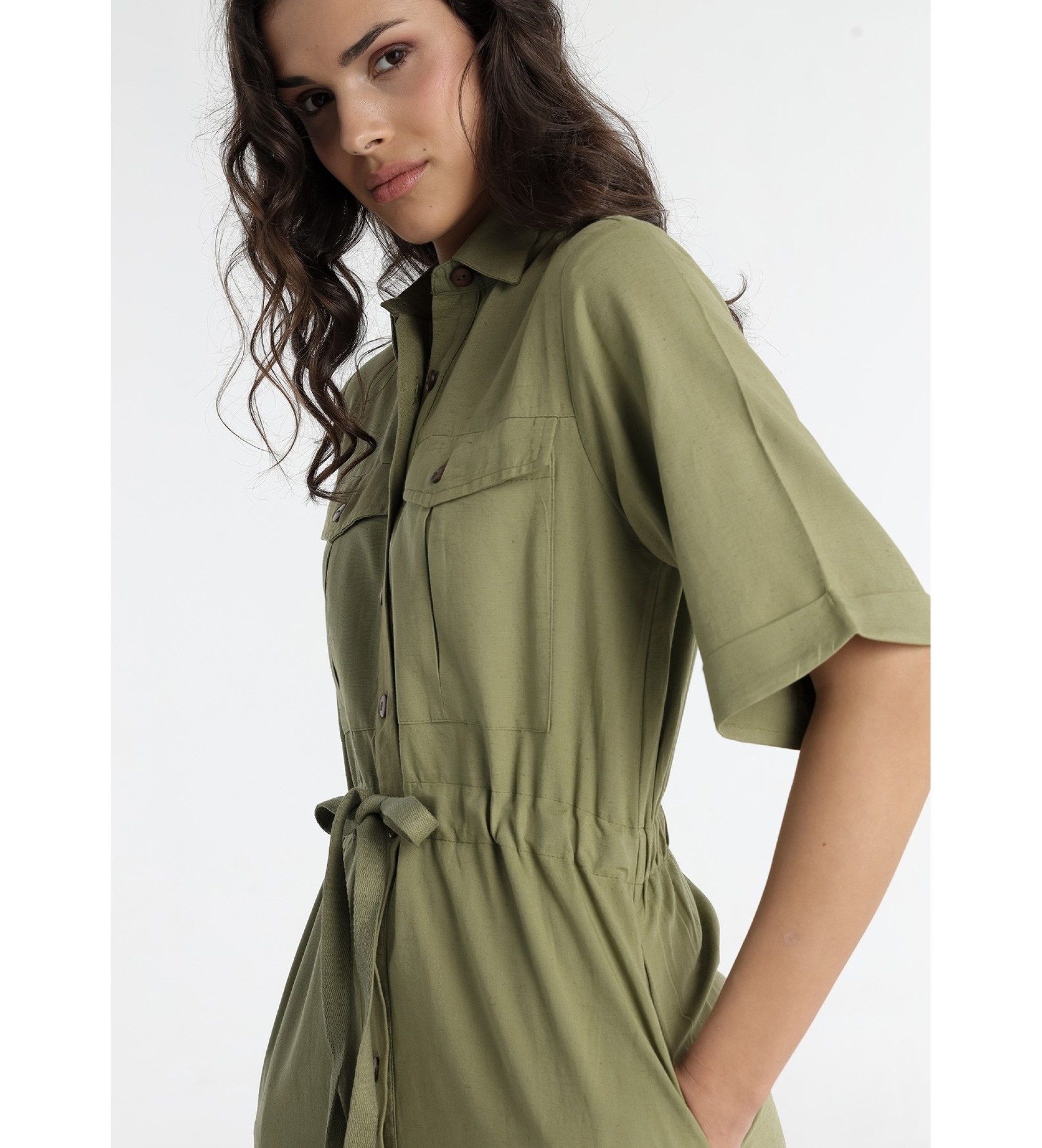 Lois Jeans Zelena kratka obleka