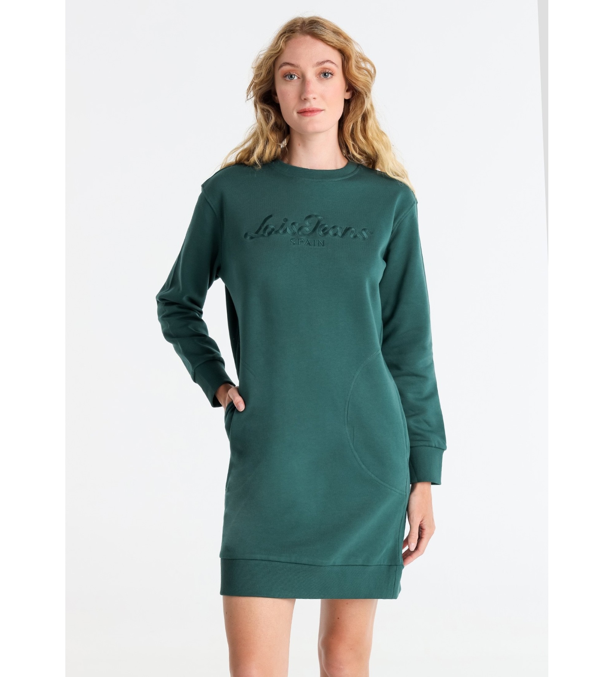 Lois Jeans Short green sweatshirt dress