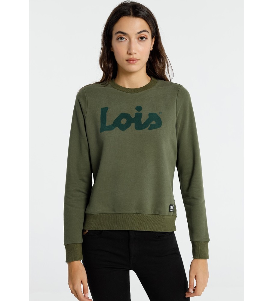 Lois Logo Flock green sweatshirt