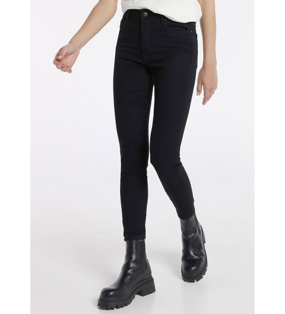 Lois Jeans - Pantalon skinny taille haute Half Box Ankle noir