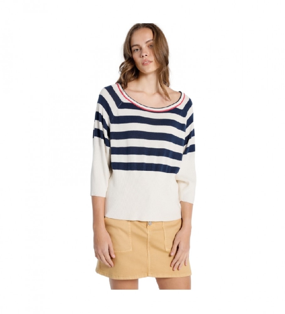 Lois Lightweight white striped sweater