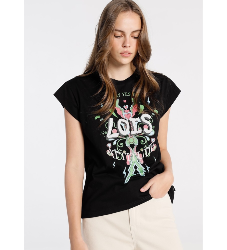 Lois Sleeveless Top With Black Graphic