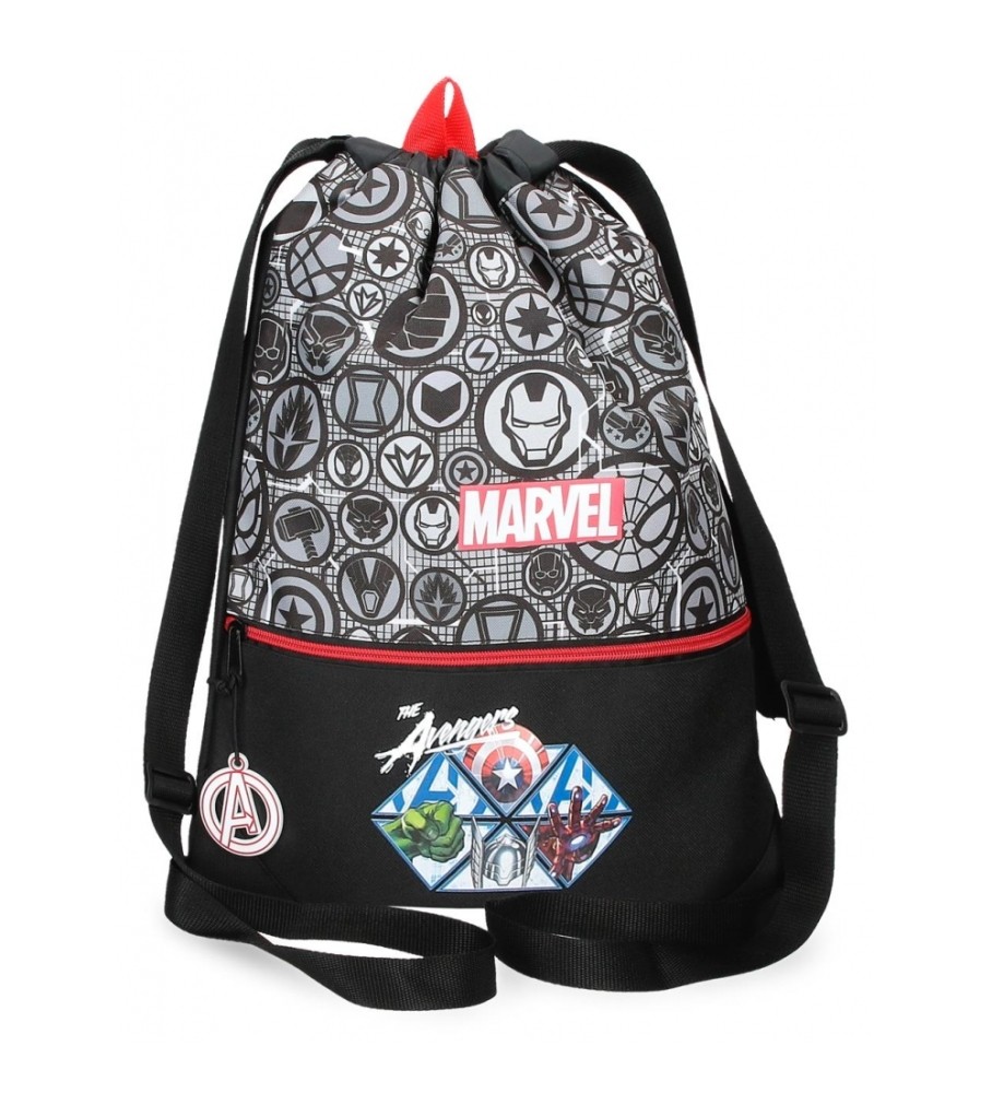 Avengers Heroes rygsæk taske med frontlomme sort -35x46x0,5cm - Esdemarca med fodtøj, mode og tilbehør bedste mærker i sko og designersko