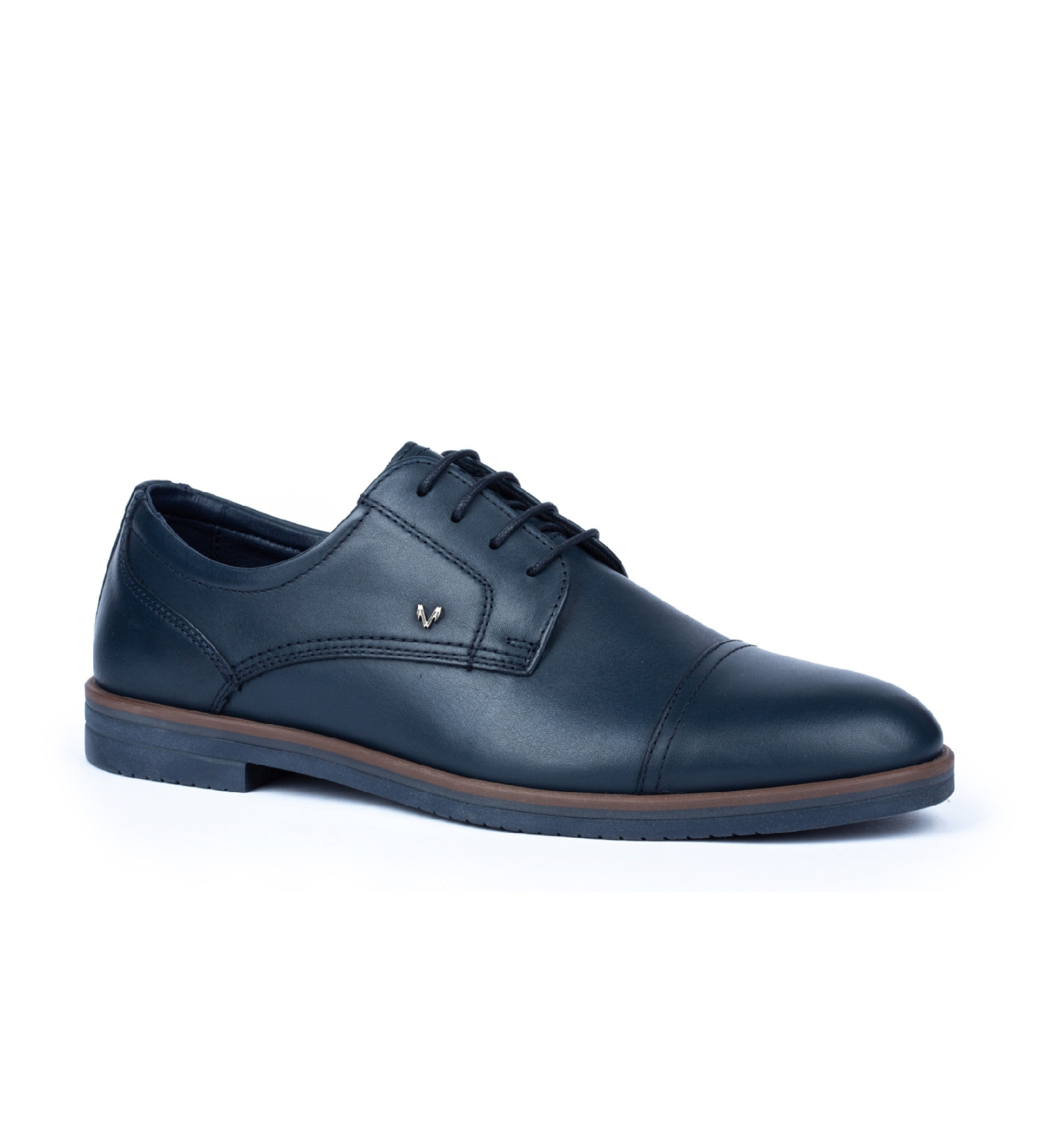 Martinelli Douglas blauw lederen geklede blucher schoenen met vetersluiting