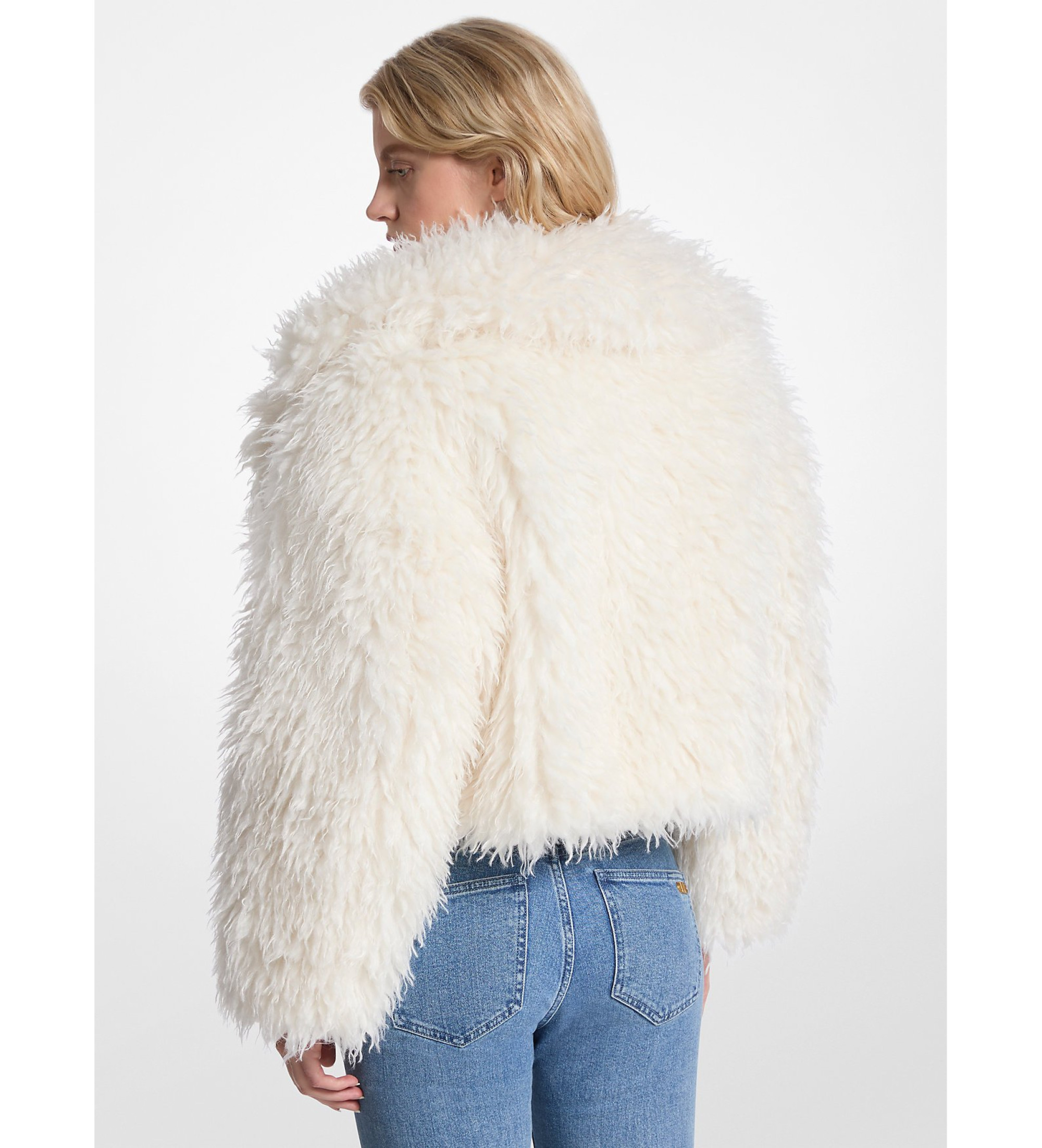 Michael Kors Veste courte en fausse fourrure beige Michael Kors Veste courte en fausse fourrure beige