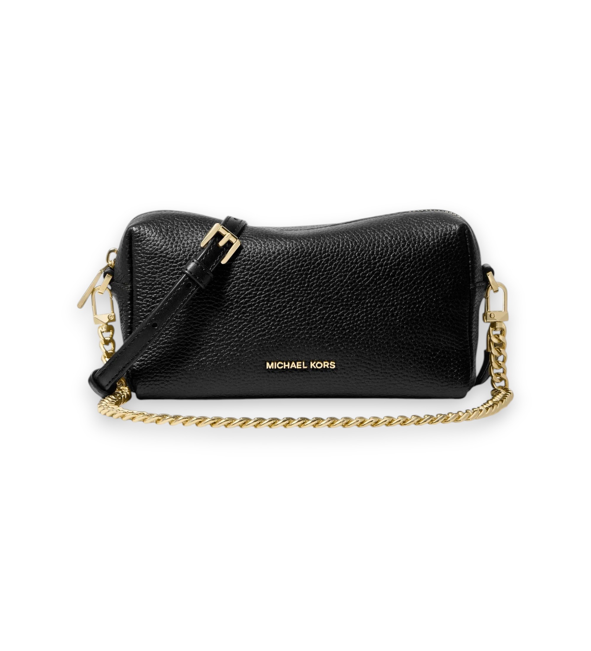 Bandolera Bryant pequeña de piel granulada negro