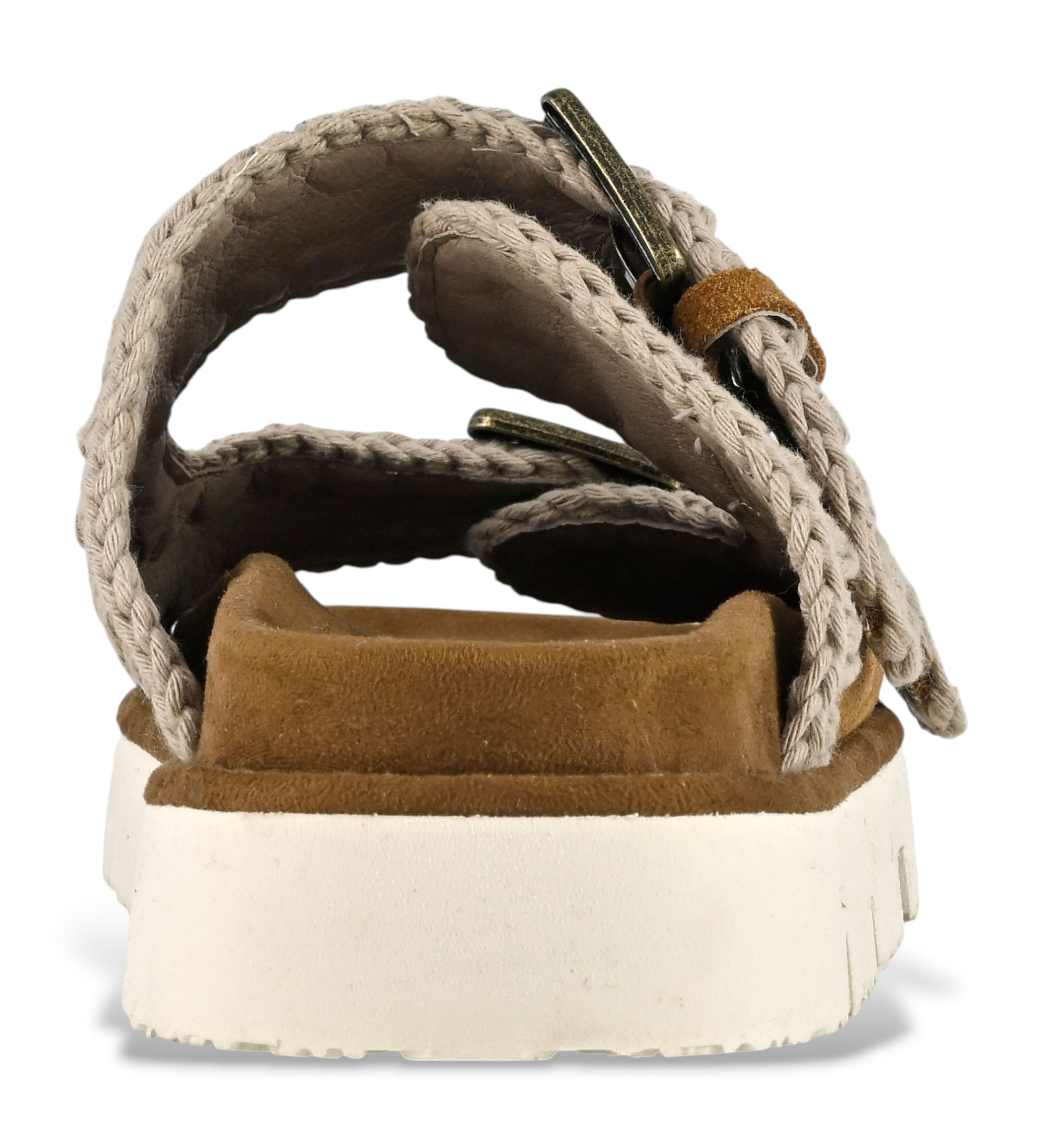Mou Sandali Bio in camoscio marrone con due fibbie