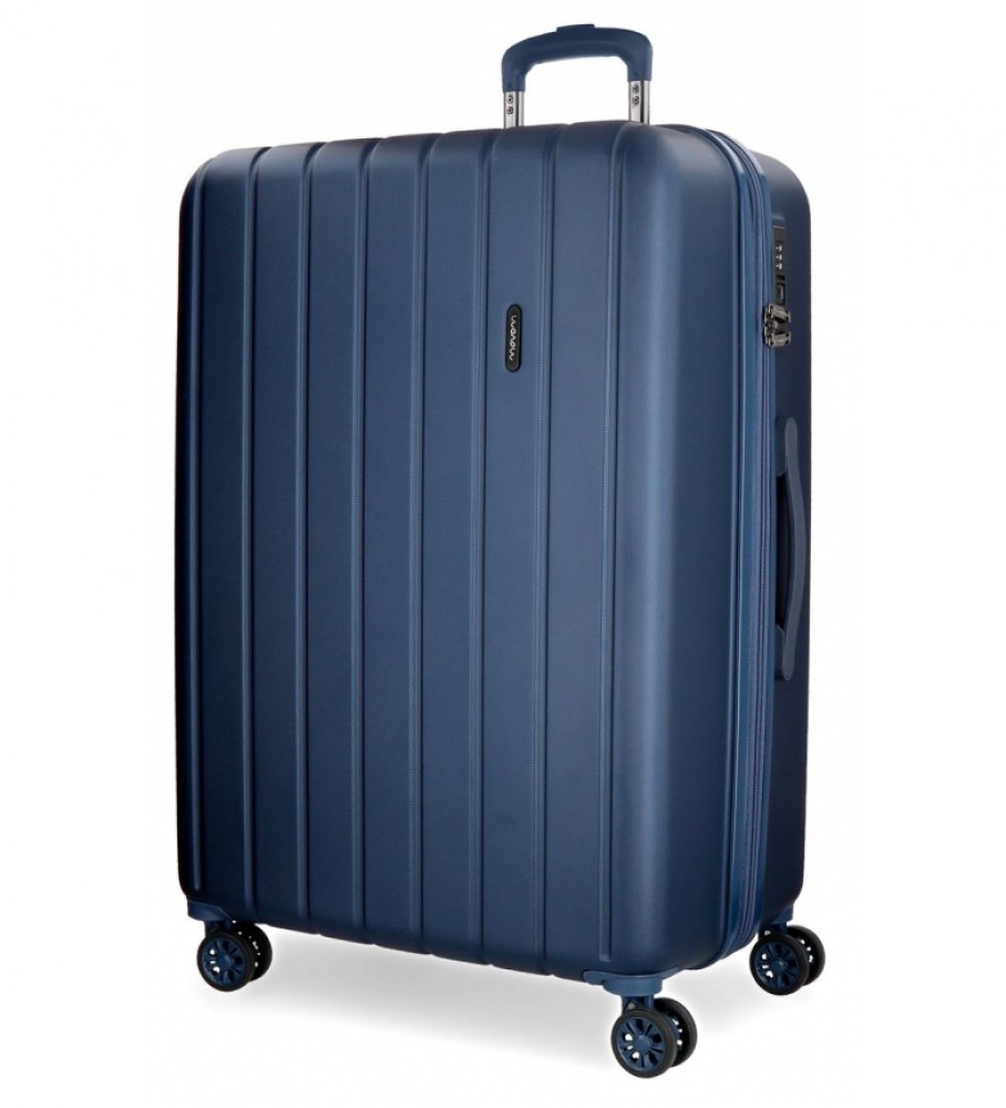 Movom Large suitcase Movom Wood rigid 75cm Navy Blue