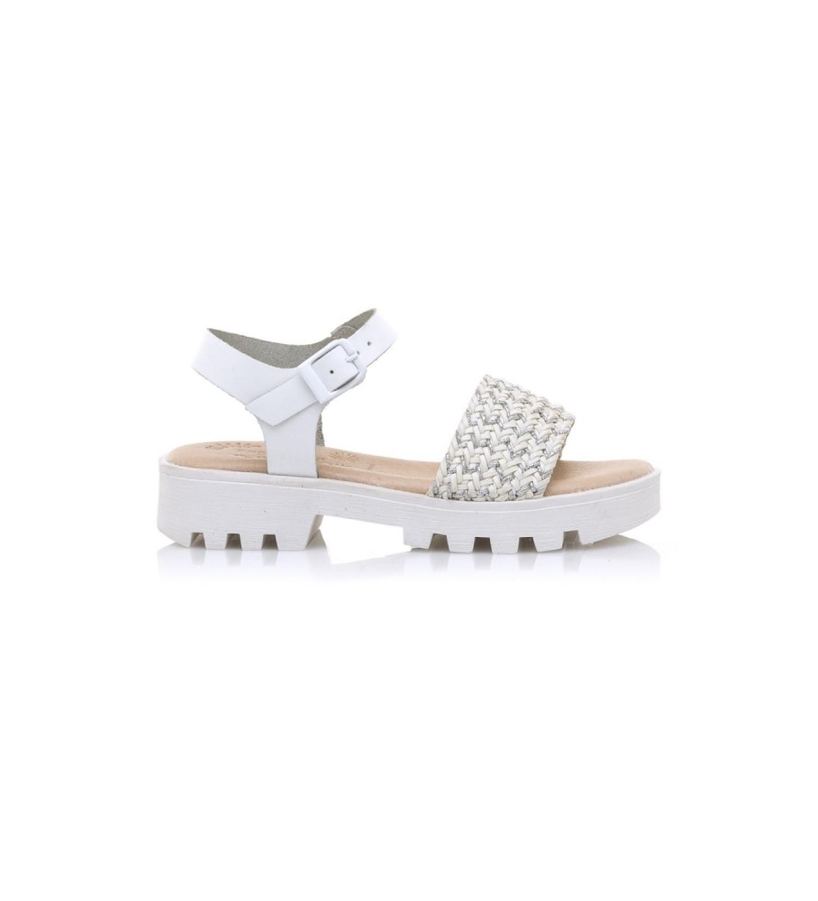 Mustang Vane white leather sandals