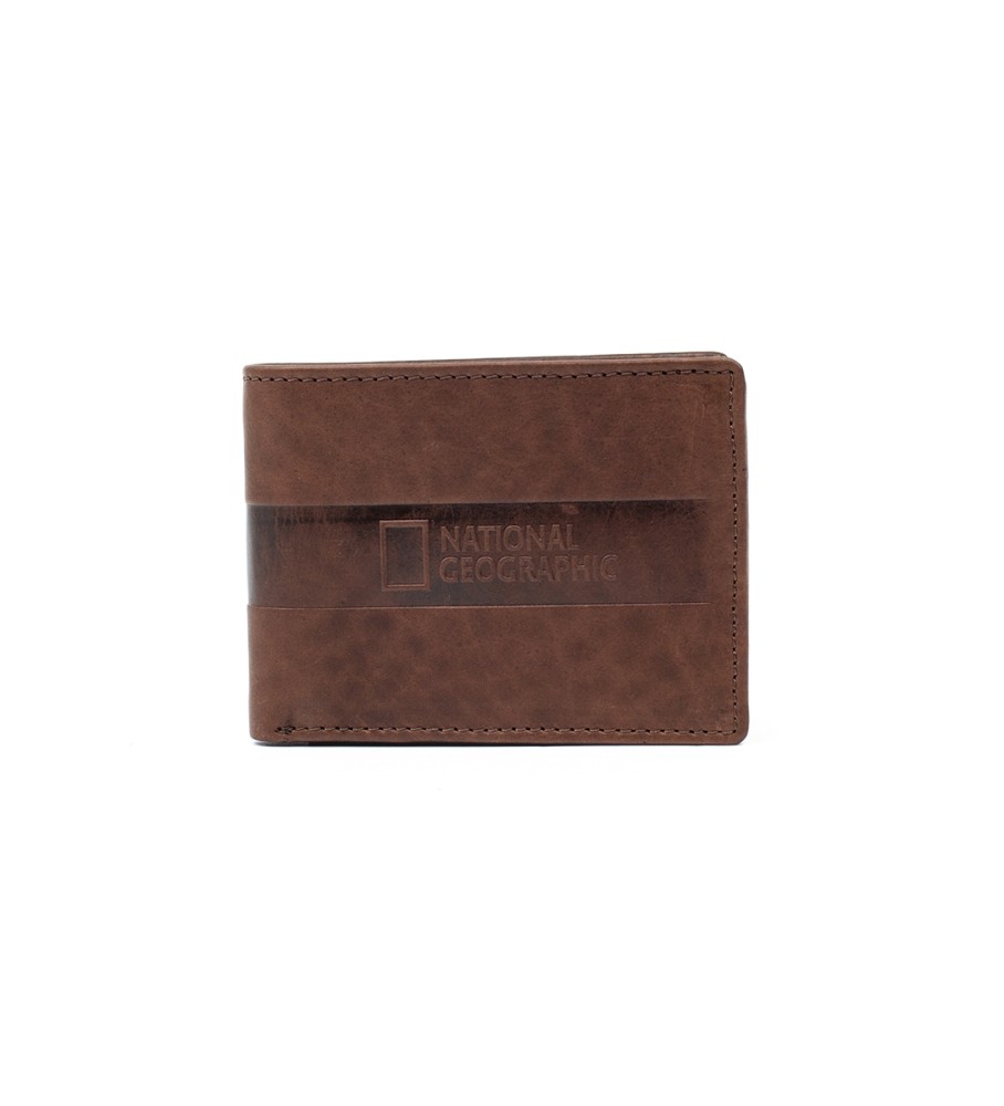 National Geographic Leather wallet Space Mar brown -2X10,5X8Cm