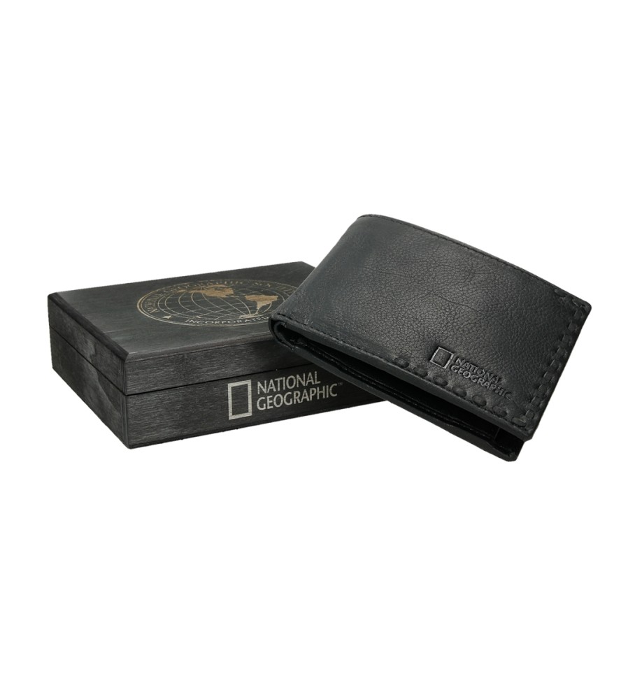 National Geographic Expedition Leather Wallet Black -2X11X9Cm