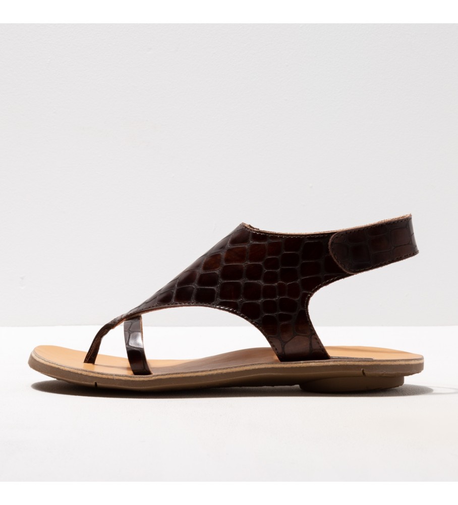 Neosens Leather sandals Fantasy Alligator Wax Brown Daphni brown