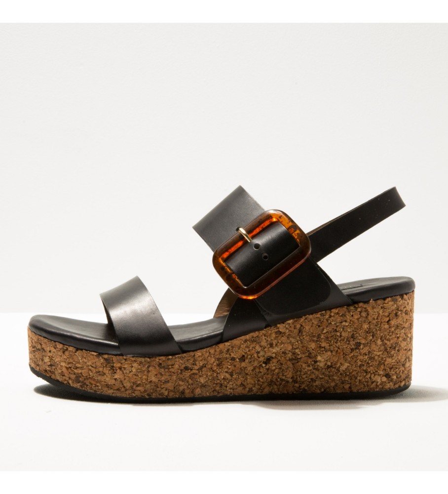 Neosens Sandaler S3223 Arroba sort -Højde kile 6,5cm - Esdemarca med fodtøj, mode og tilbehør - bedste mærker i sko og designersko