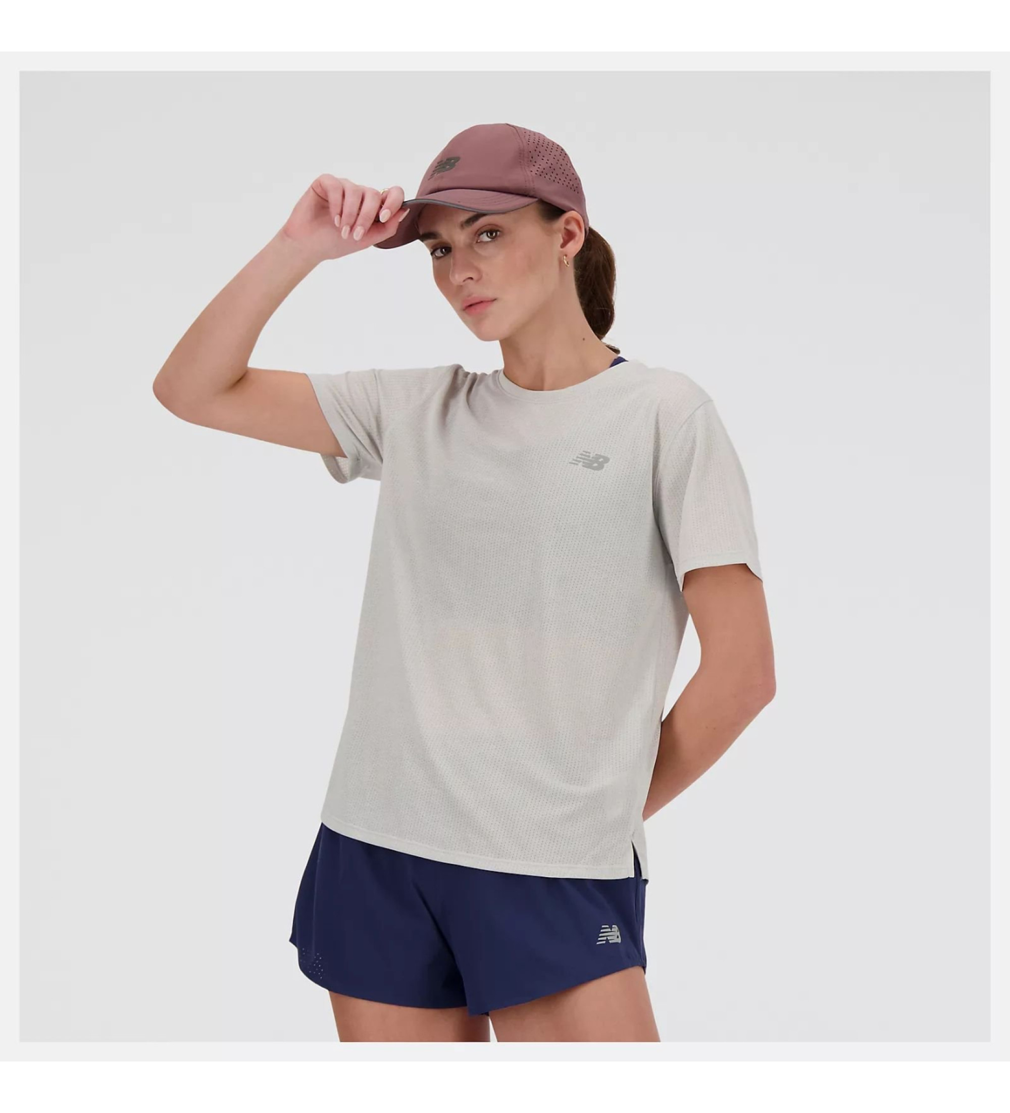 New Balance T-shirt atletiek grijs New Balance T-shirt atletiek grijs