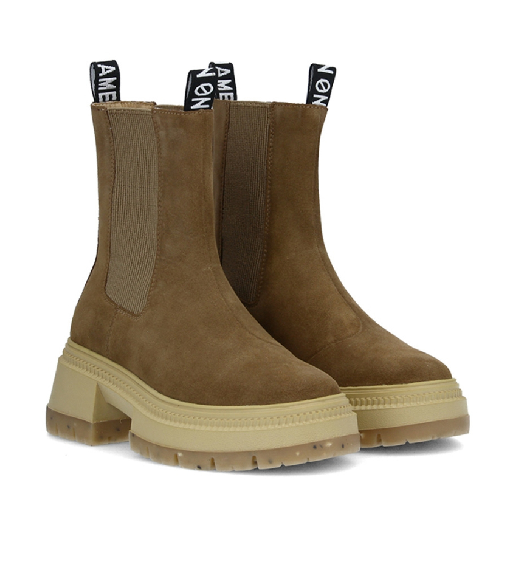 NO NAME Strong Jodhpur bottes en cuir  plateforme marron