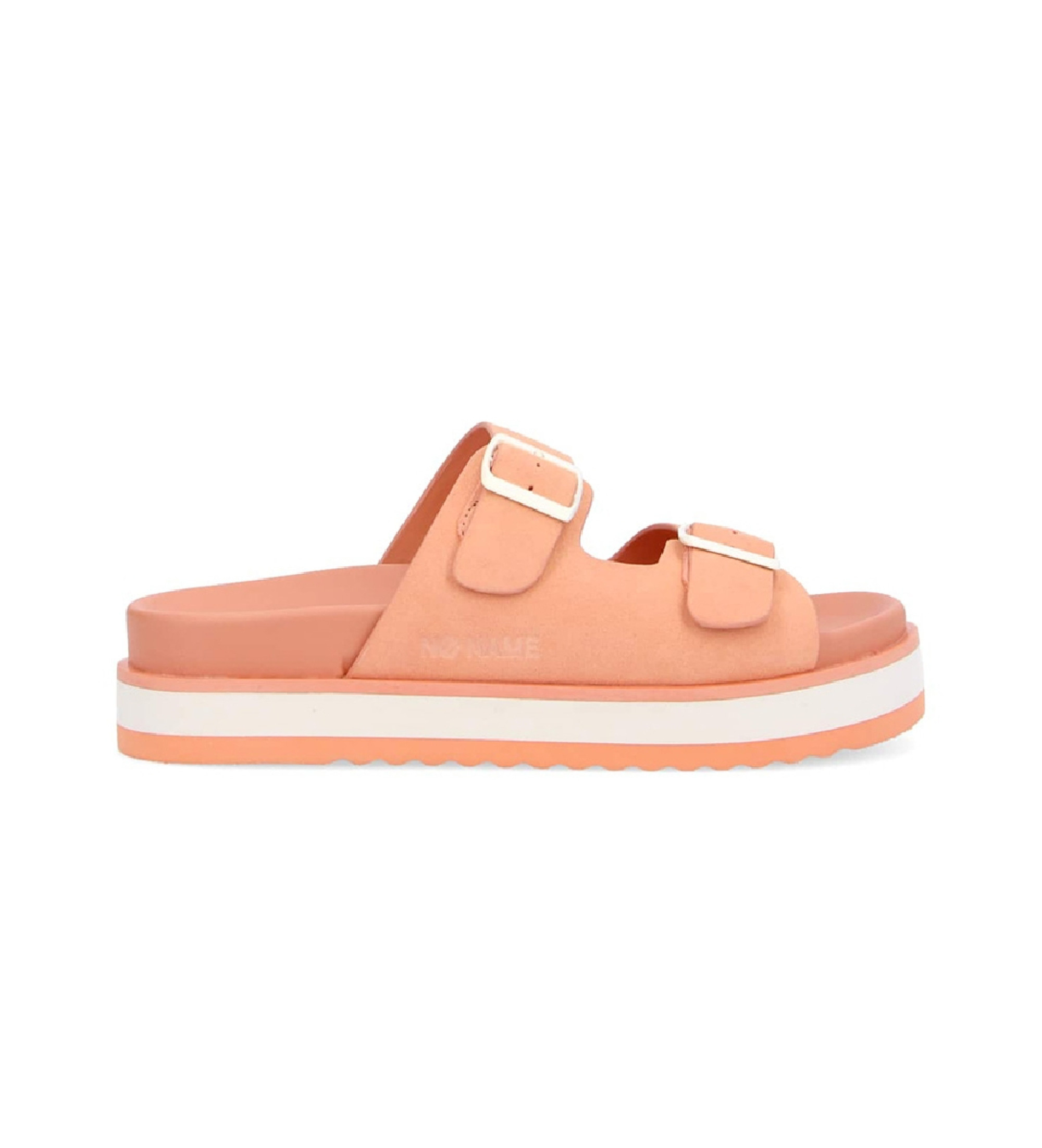 NO NAME Chanclas de piel Sun slap naranja salmn