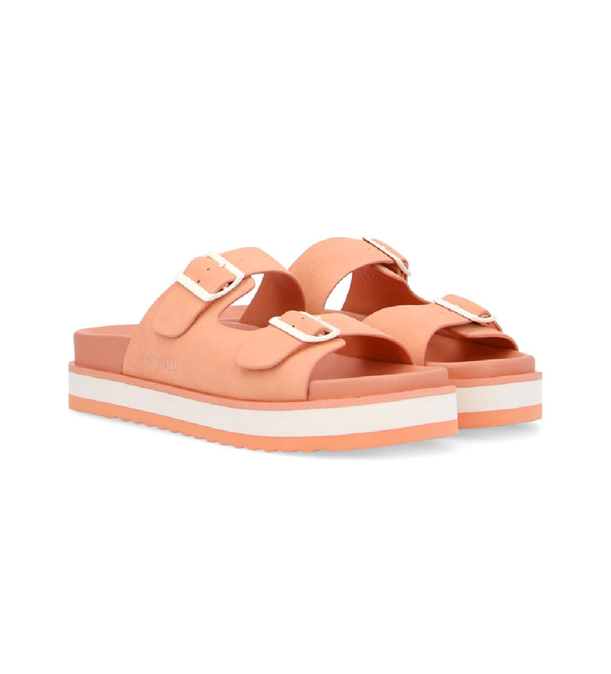 NO NAME Chanclas de piel Sun slap naranja salmn