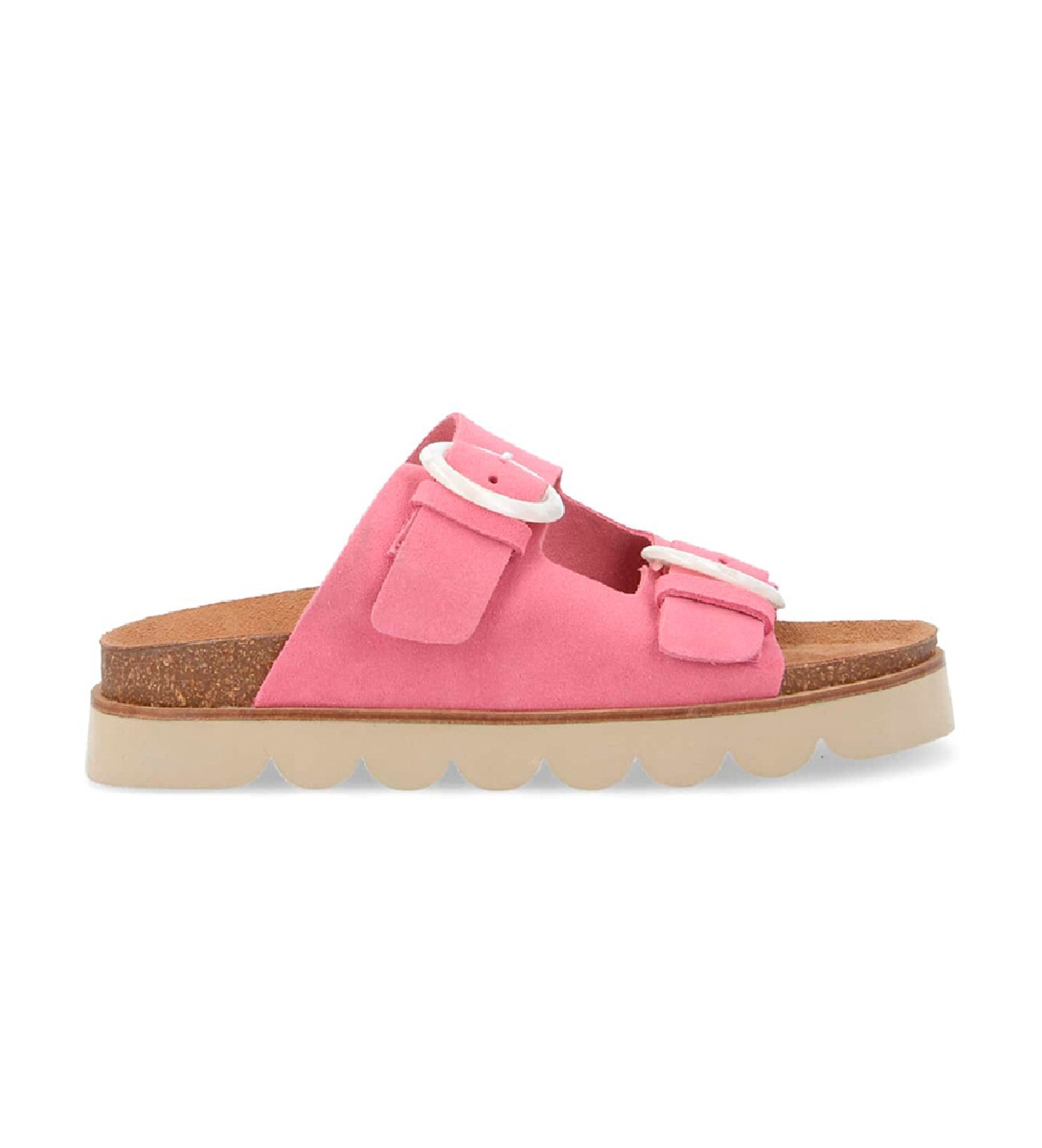 NO NAME Sandali in pelle rosa Sandy Slap