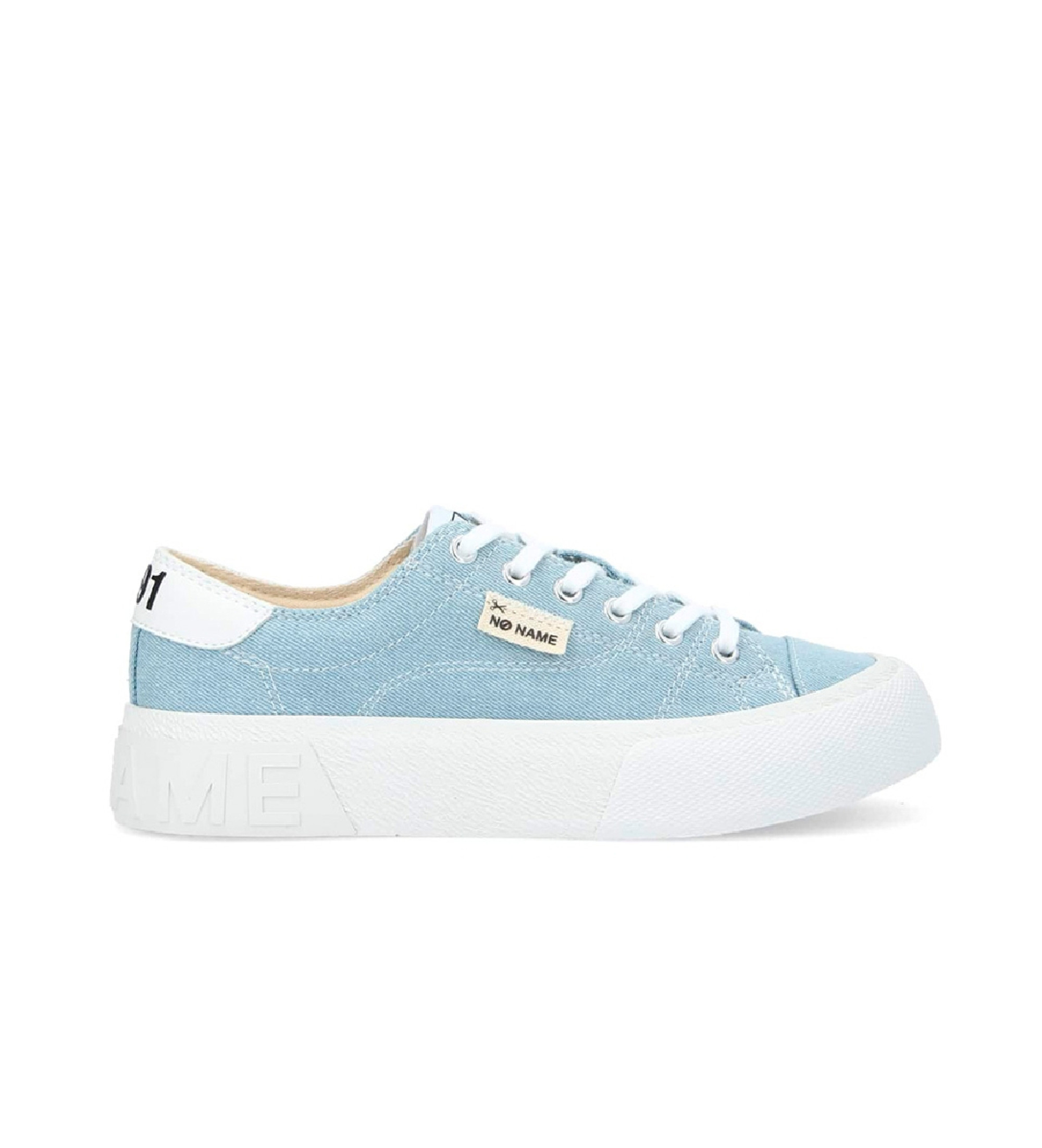 NO NAME Reset Sneaker Baskets en toile de denim bleu délavé avec surpiqûres