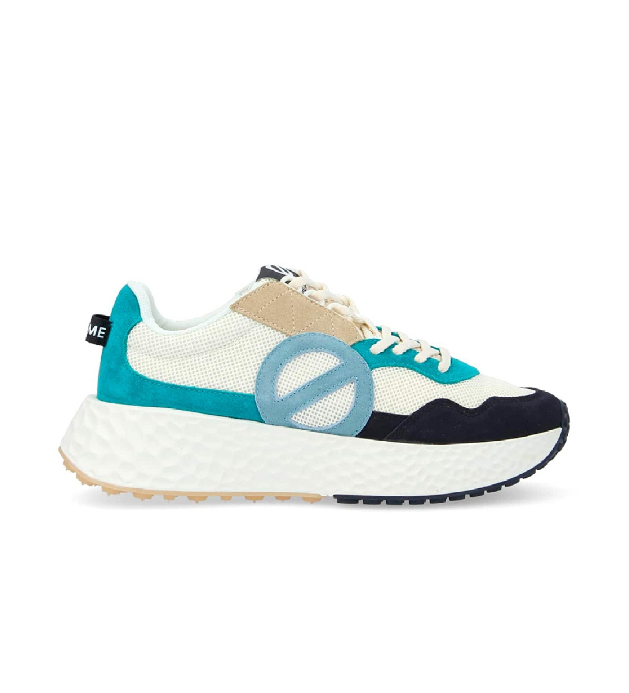 NO NAME Baskets en cuir Carter Jogger combines  une maille recycle et  un logo surdimensionn blanc, bleu