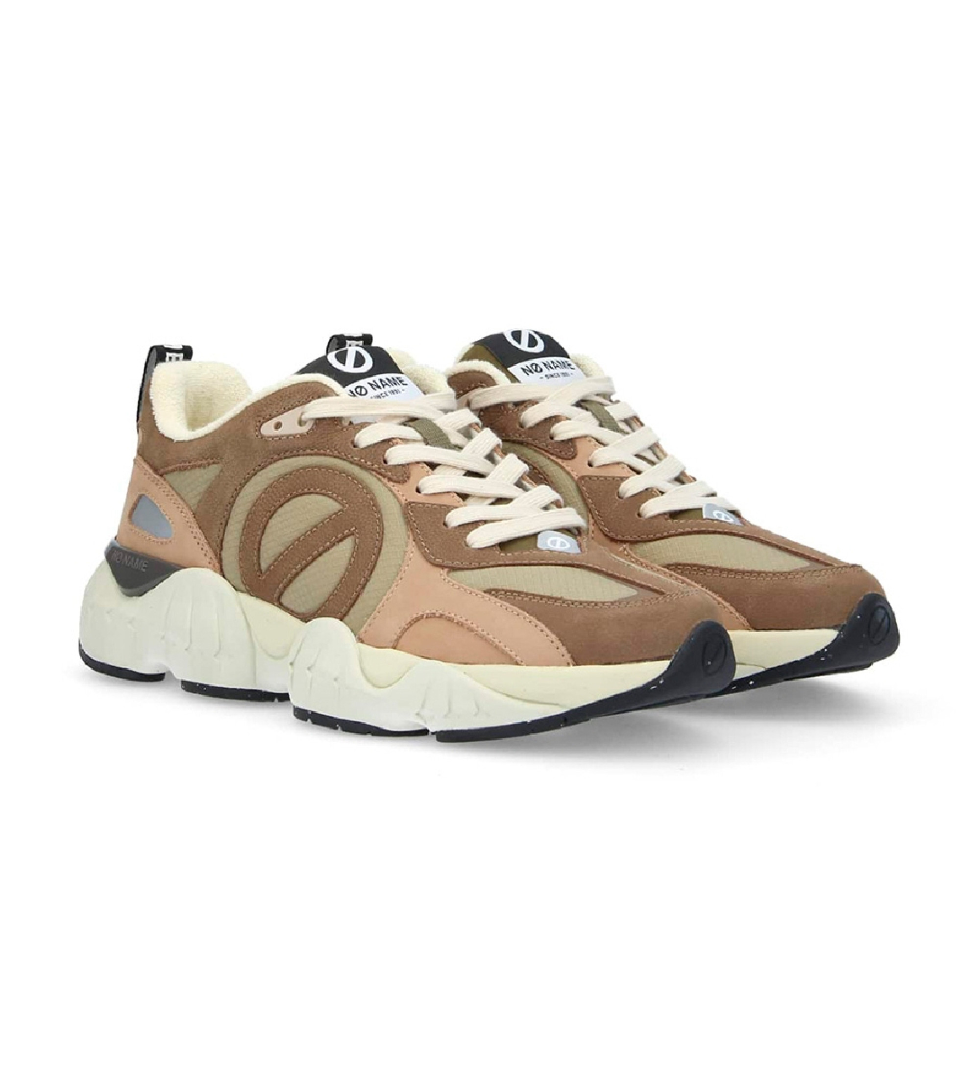 NO NAME Baskets en cuir Krazee runner marron