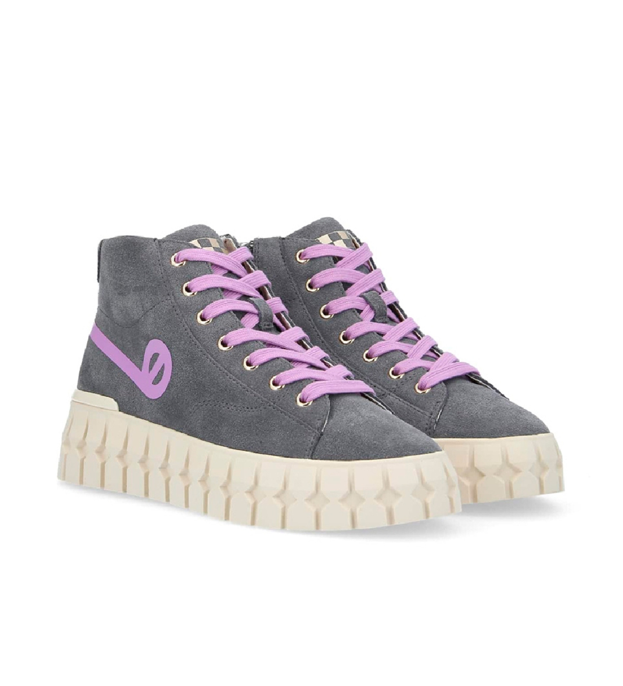 NO NAME Play Sneakers alte in pelle grigio medio in stile vintage