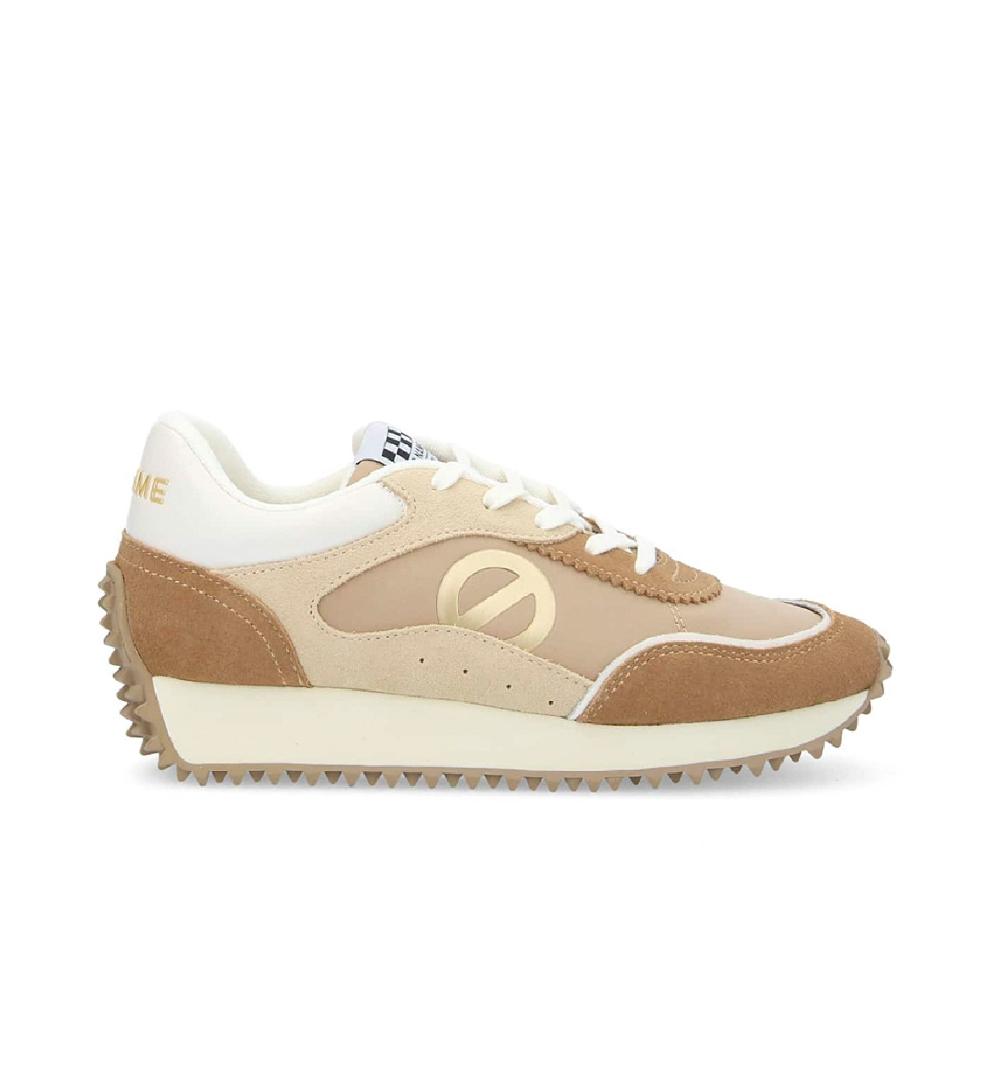 NO NAME Sneakers Punky jogger in pelle con materiali sostenibili e suola seghettata marrone