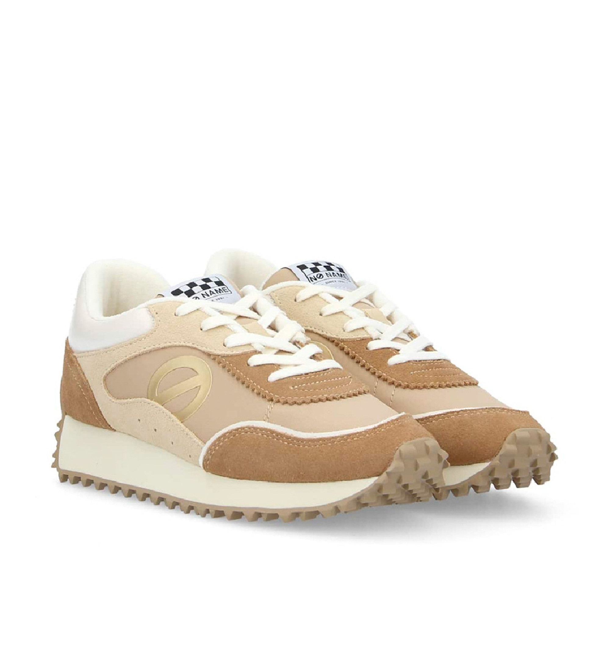 NO NAME Sneakers Punky jogger in pelle con materiali sostenibili e suola seghettata marrone