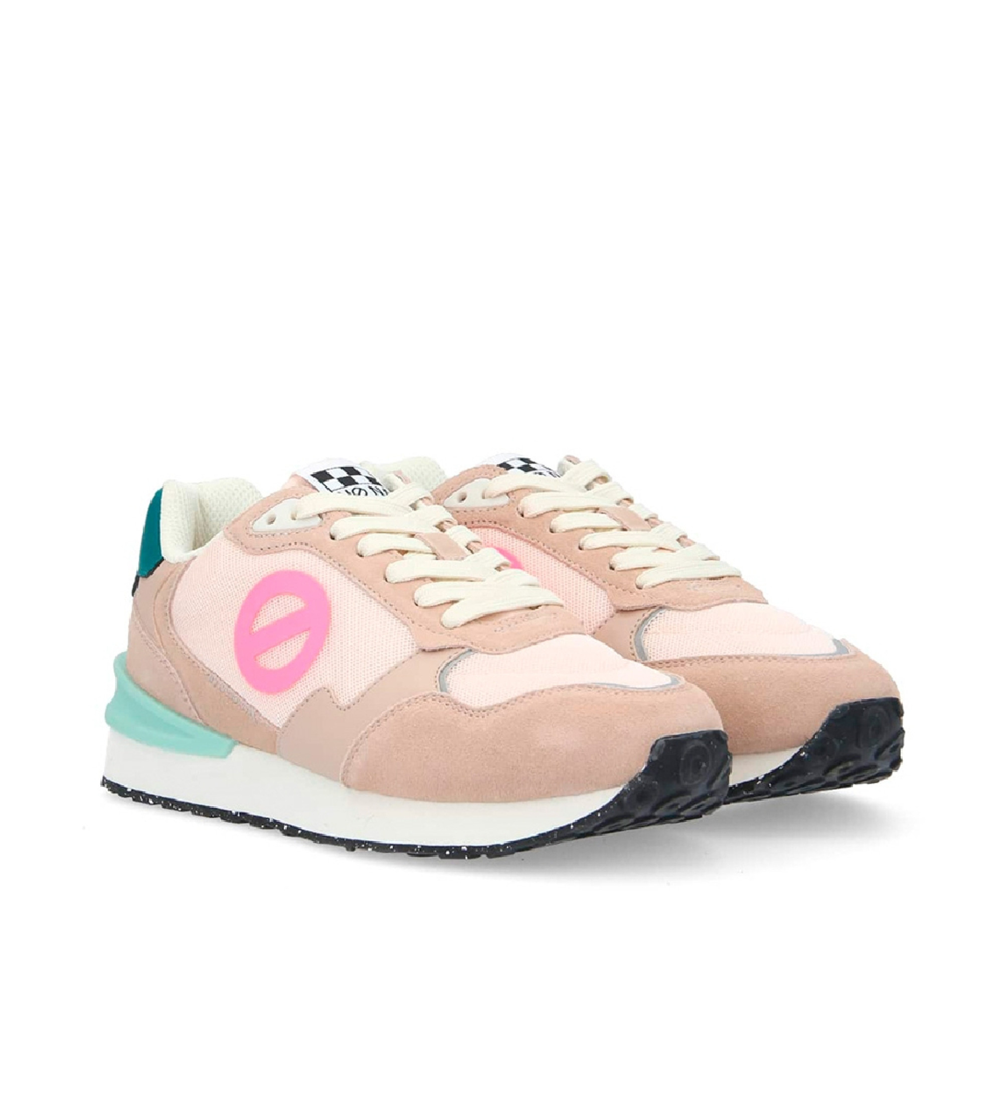 NO NAME Baskets Tova Runner en cuir et maille, semelle nude clair