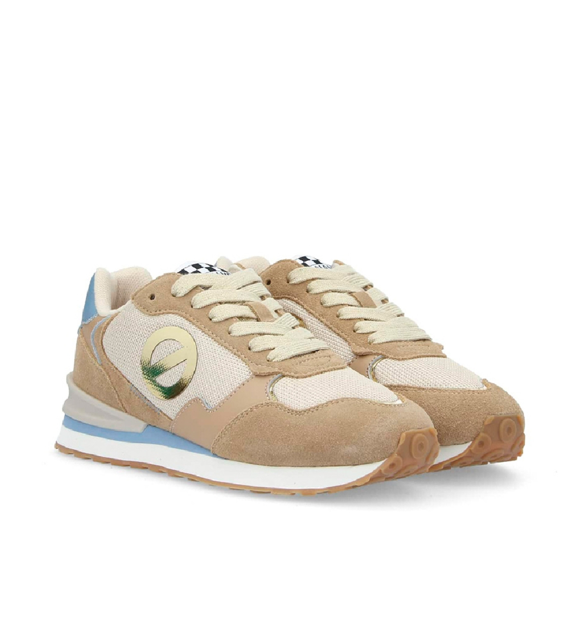NO NAME Tova Runner trningsskor i lder och canvas med ljusbeige sula