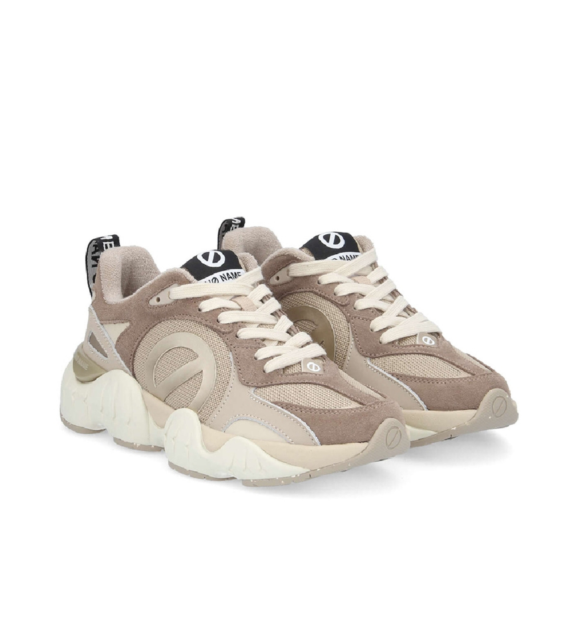 NO NAME Baskets Krazee Runner en cuir inspires de la course  pied avec semelle graphique taupe ultra-lgre