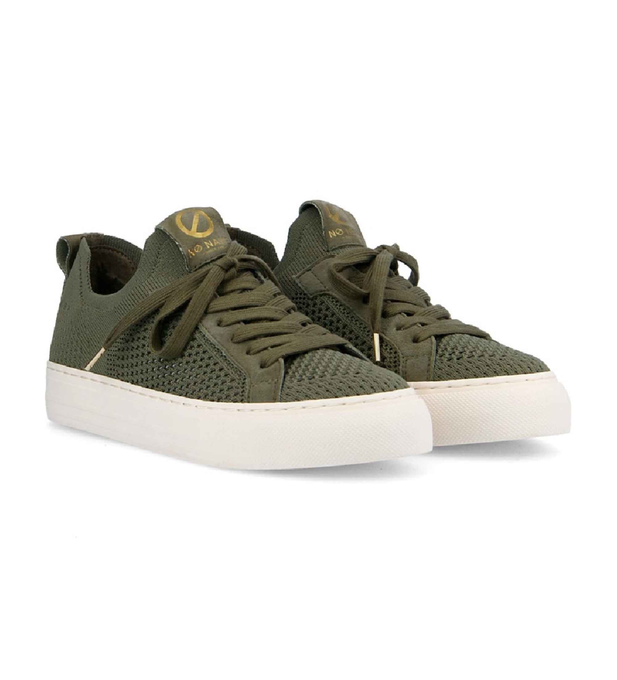 NO NAME Sneakers in tessuto con lacci verdi