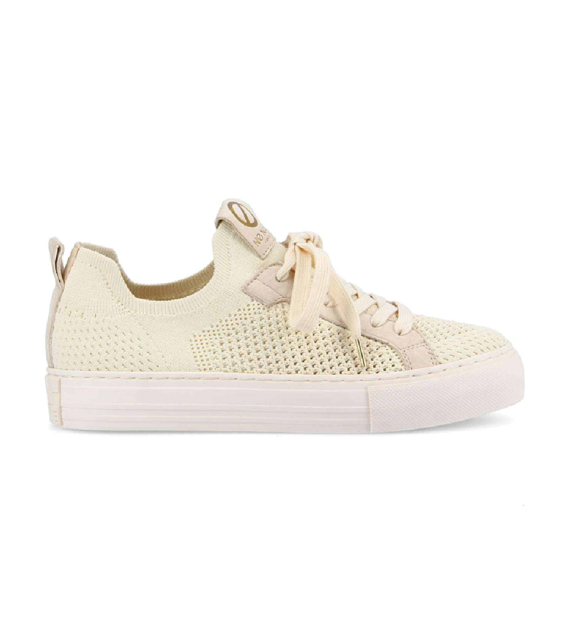 NO NAME Zapatillas de tejido con cierre de cordones beige