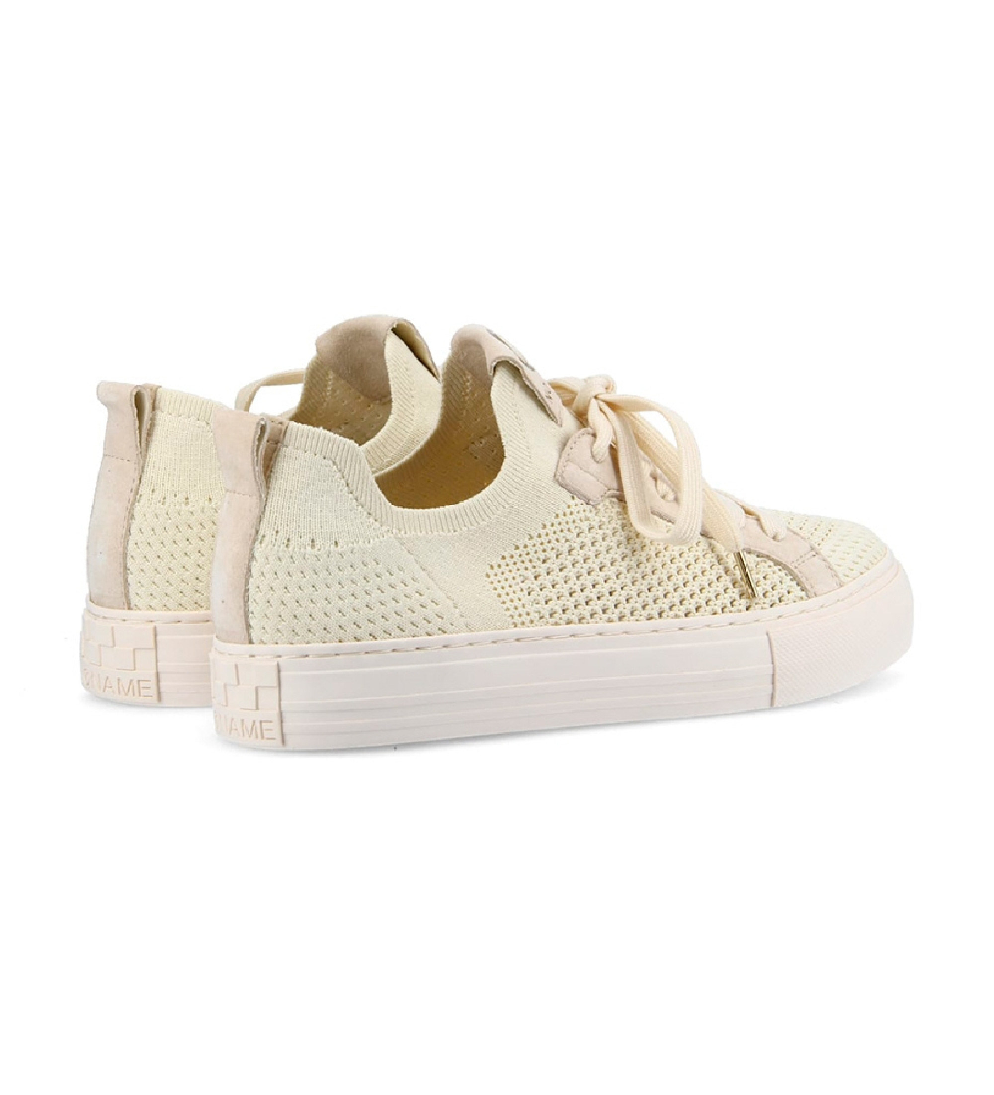 NO NAME Zapatillas de tejido con cierre de cordones beige