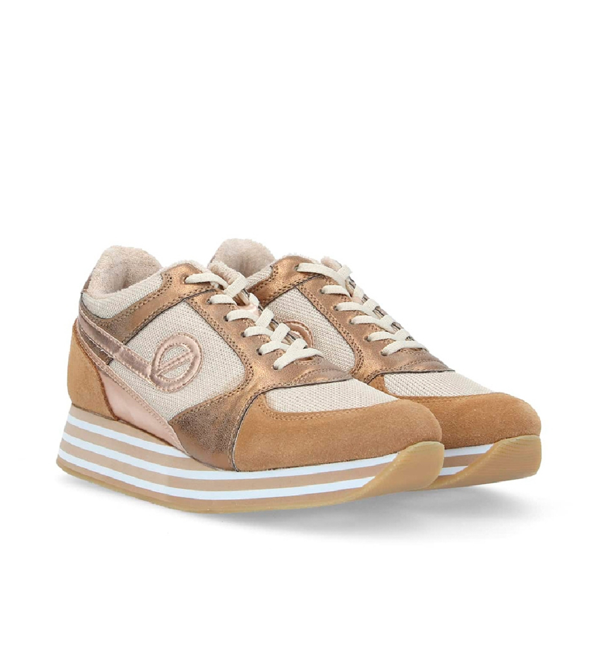NO NAME Parko Jogger trainers in material combination with brown two-tone sole