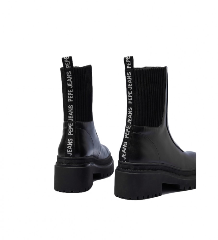 Embutido imagen Flor de la ciudad Pepe Jeans Botines Rock negro -Altura del tacón: 6,5cm- - Tienda Esdemarca  calzado, moda y complementos - zapatos de marca y zapatillas de marca